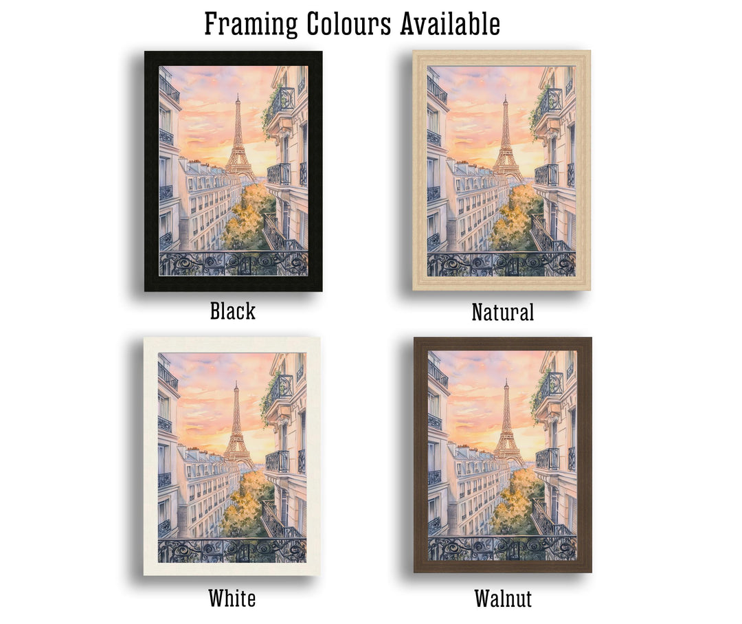 Paris Watercolour Painting Poster France Wall Art City Landscape Print Gift for Europe Travel Lovers and Fans of Scenic French Architecture