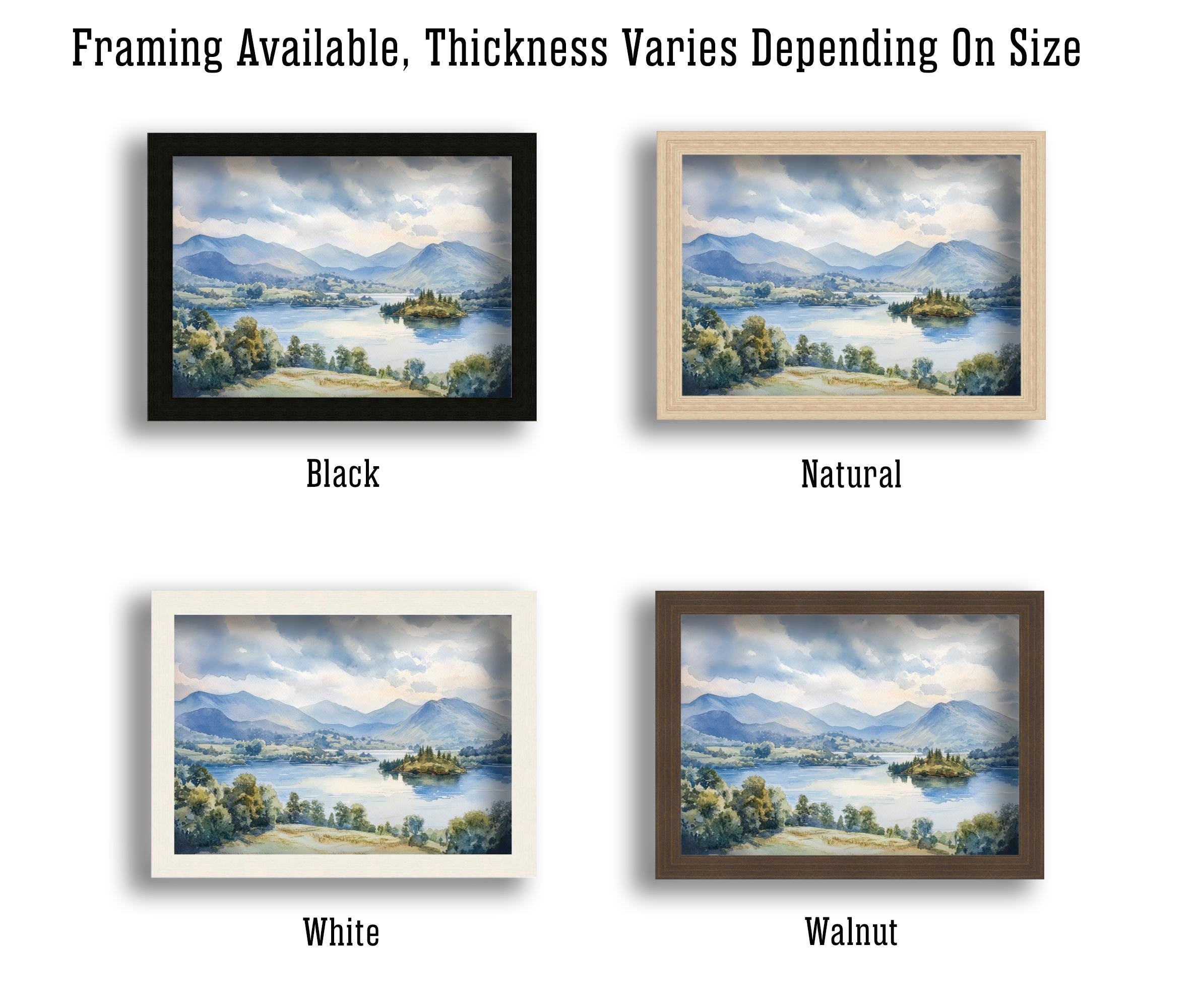 Keswick Lake District Watercolor Painting Derwentwater Art Keswick Print Scenic Lake District Decor