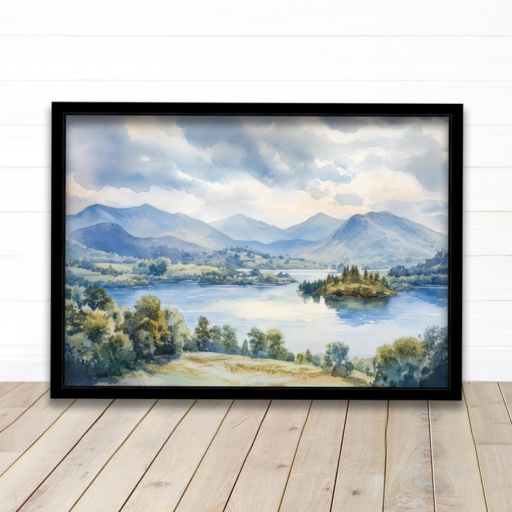 Keswick Lake District Watercolor Painting Derwentwater Art Keswick Print Scenic Lake District Decor