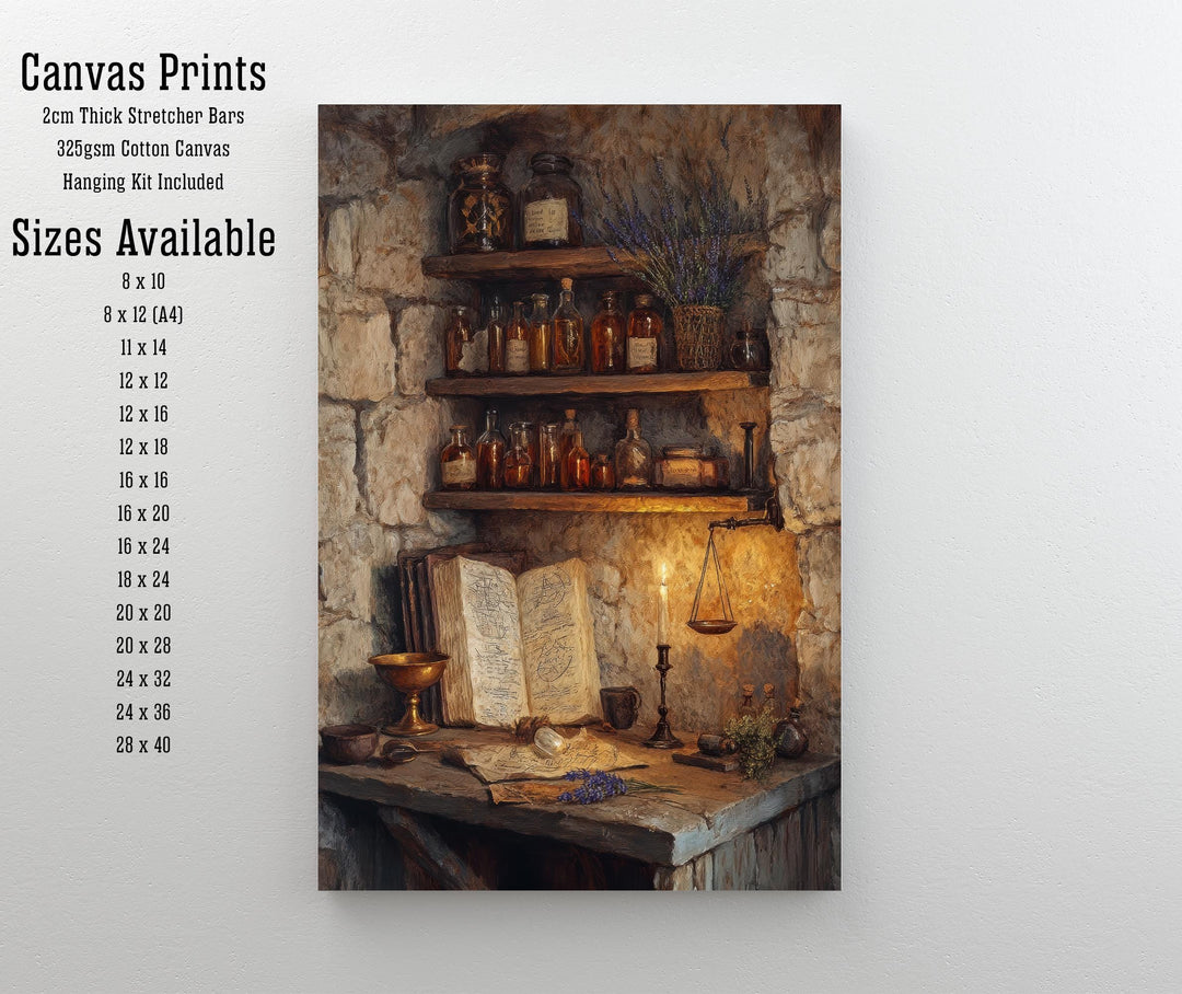 Candlelit Alchemy Poster Dark Academia Art Cottagecore Decor Vintage Still Life Illustration Rustic Gothic Wall Art Poster Print