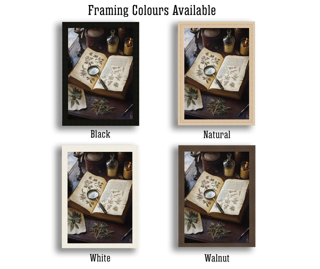 Herbarium Poster Dark Academia Art Cottagecore Decor Vintage Botanical Illustration Rustic Nature Wall Art Poster Print