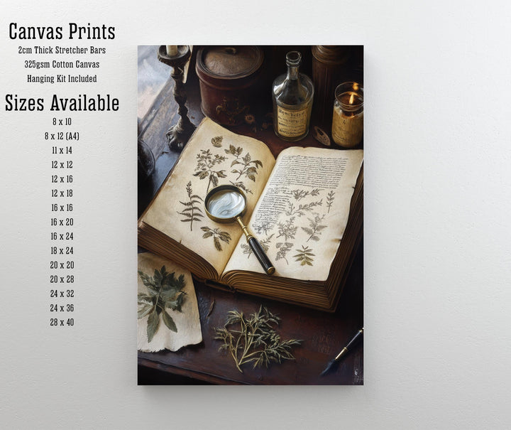 Herbarium Poster Dark Academia Art Cottagecore Decor Vintage Botanical Illustration Rustic Nature Wall Art Poster Print