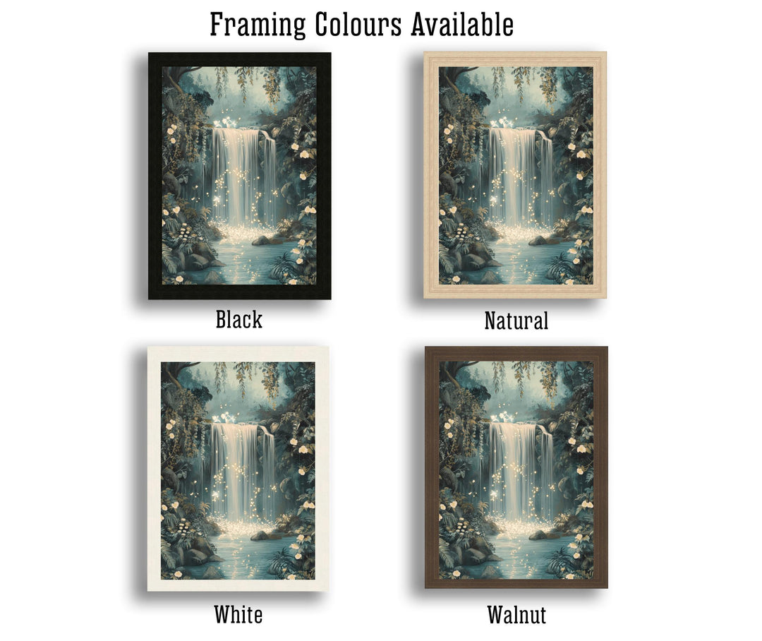 William Morris Enchanted Fairy Waterfall Art Cottagecore Decor Arts And Crafts Nature Illustration Whimsical Wall Art Print