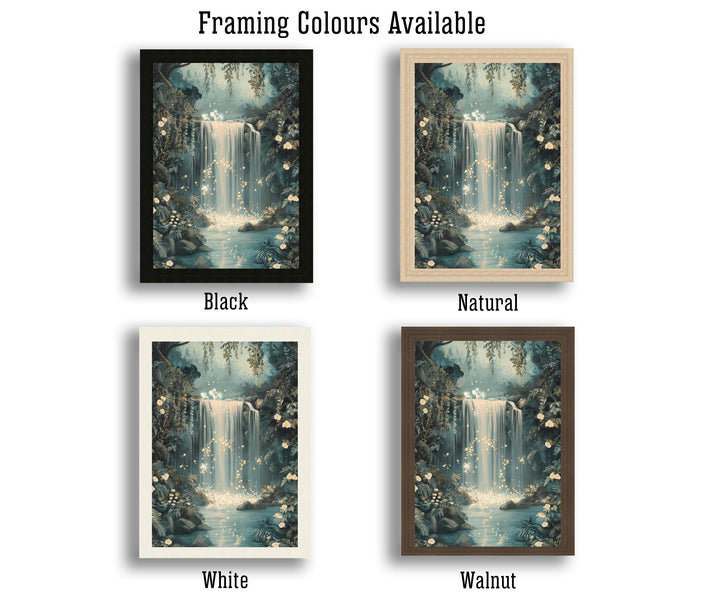 William Morris Enchanted Fairy Waterfall Art Cottagecore Decor Arts And Crafts Nature Illustration Whimsical Wall Art Print