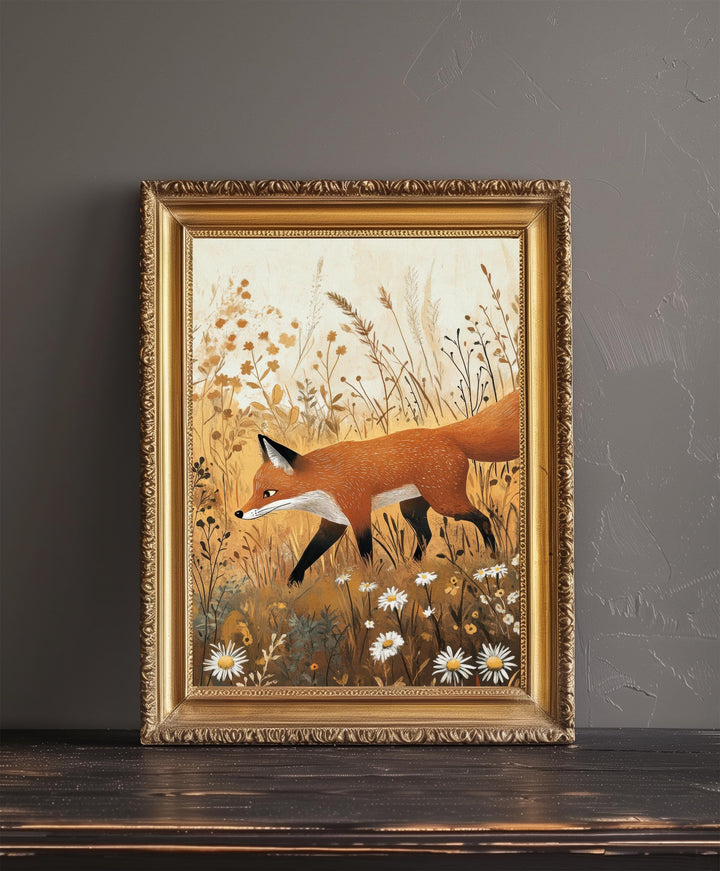 William Morris Fox In Grass Art Cottagecore Decor Arts And Crafts Wildlife Illustration Botanical Wall Art Vintage Nature Print