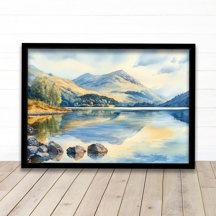 Ben Ledi Watercolour Painting Poster Scotland Wall Art Mountain Landscape Print Gift for UK Nature Lovers and Fans of Scenic Scottish