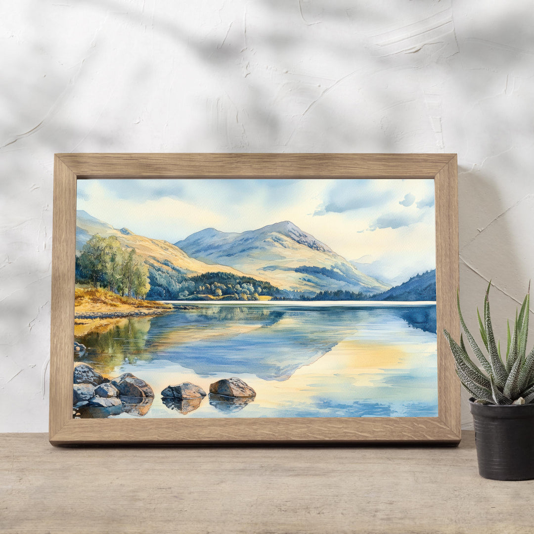 Ben Ledi Watercolour Painting Poster Scotland Wall Art Mountain Landscape Print Gift for UK Nature Lovers and Fans of Scenic Scottish