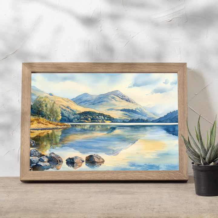 Ben Ledi Watercolour Painting Poster Scotland Wall Art Mountain Landscape Print Gift for UK Nature Lovers and Fans of Scenic Scottish