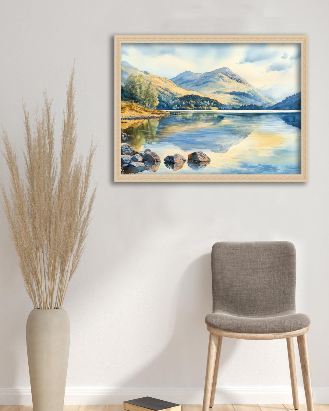 Ben Ledi Watercolour Painting Poster Scotland Wall Art Mountain Landscape Print Gift for UK Nature Lovers and Fans of Scenic Scottish