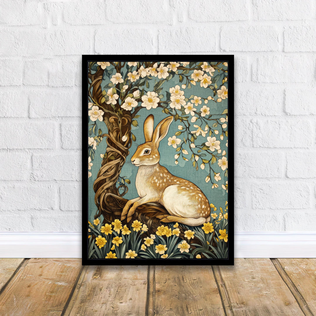 William Morris Hare Under Blossom Tree Art Print Botanical Animal Wall Art Arts And Crafts Style Nature Design Home Decor