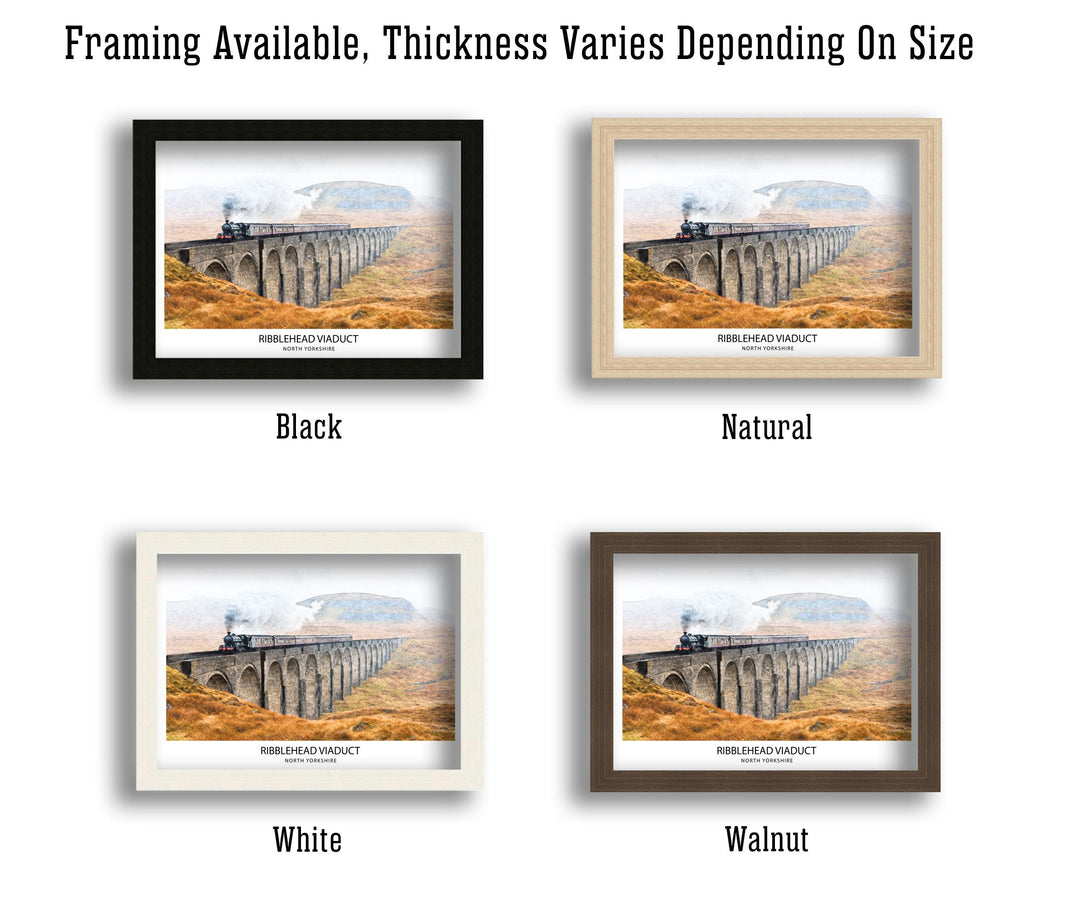 Ribblehead Viaduct Pencil Sketch Drawing Yorkshire Dales England Wall Art Countryside Print Gift for UK Lovers and Fans of Scenic British