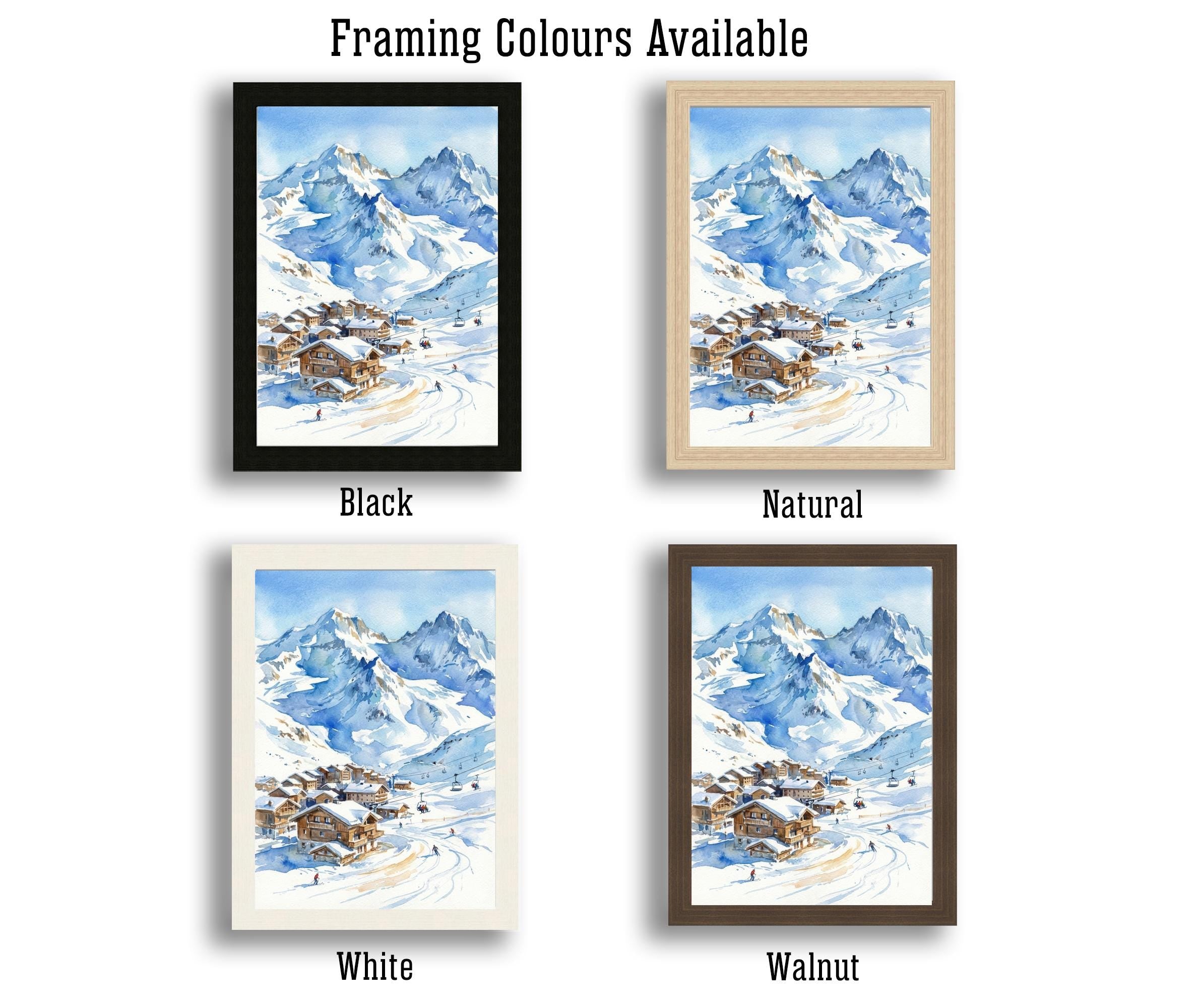 Val Thorens Ski Resort Travel Poster Print France Wall Art Alpine Landscape Gift for Europe Lovers and Fans of Scenic French Mountain Winter