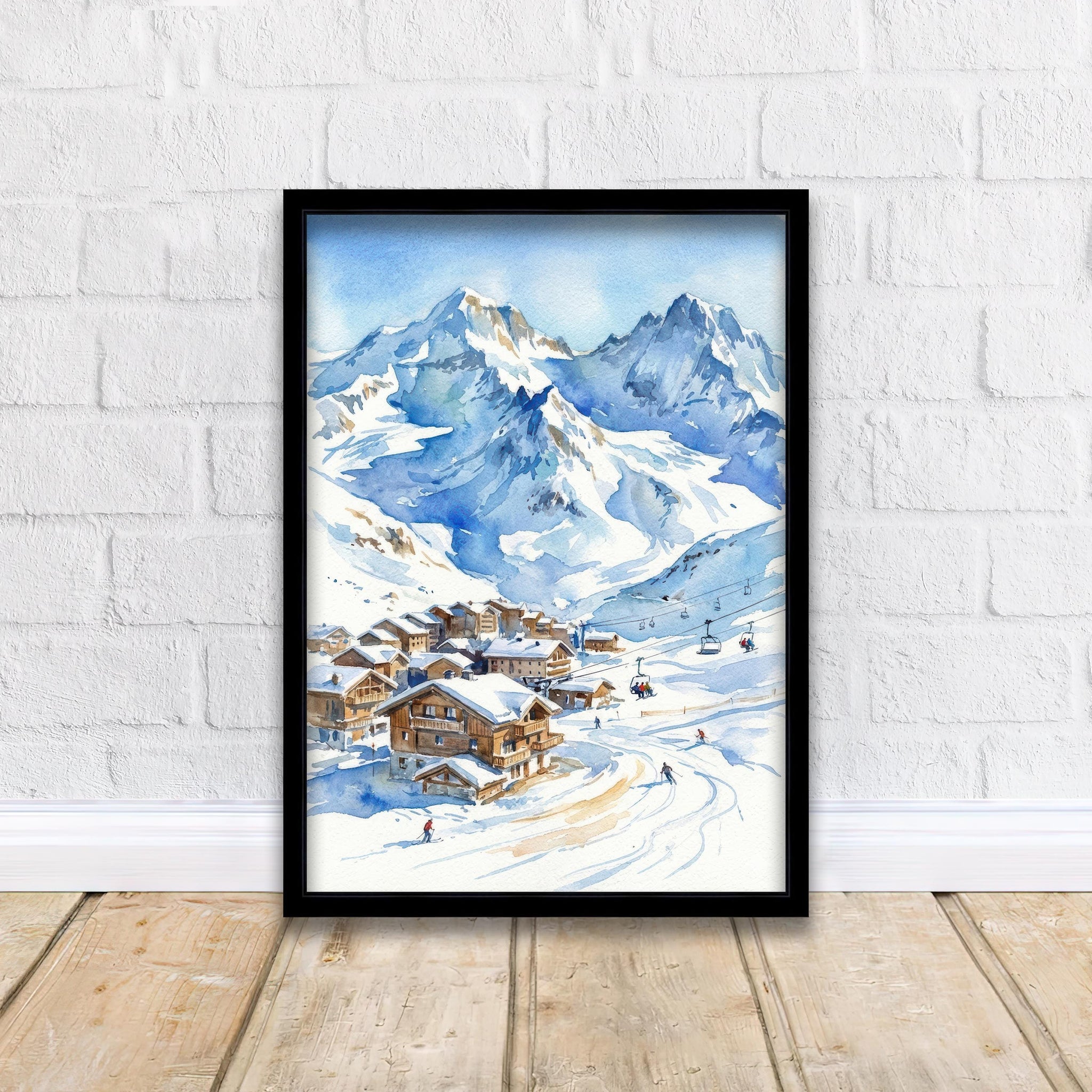 Val Thorens Ski Resort Travel Poster Print France Wall Art Alpine Landscape Gift for Europe Lovers and Fans of Scenic French Mountain Winter