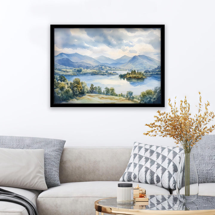 Keswick Lake District Watercolor Painting Derwentwater Art Keswick Print Scenic Lake District Decor