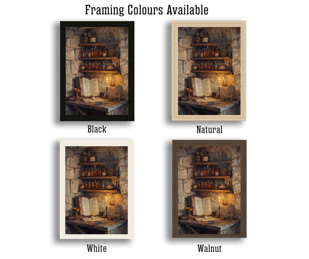 Candlelit Alchemy Poster Dark Academia Art Cottagecore Decor Vintage Still Life Illustration Rustic Gothic Wall Art Poster Print