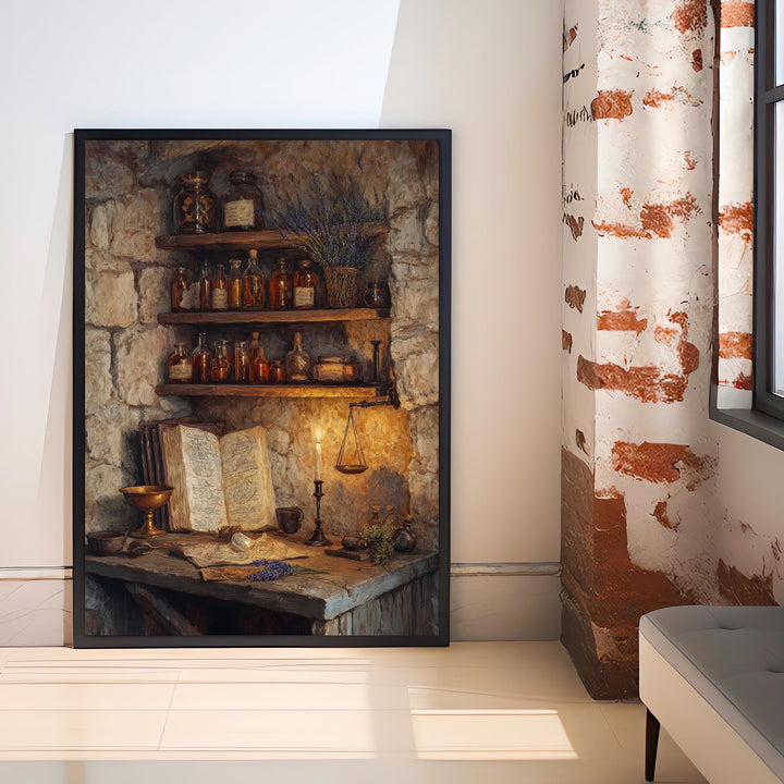 Candlelit Alchemy Poster Dark Academia Art Cottagecore Decor Vintage Still Life Illustration Rustic Gothic Wall Art Poster Print