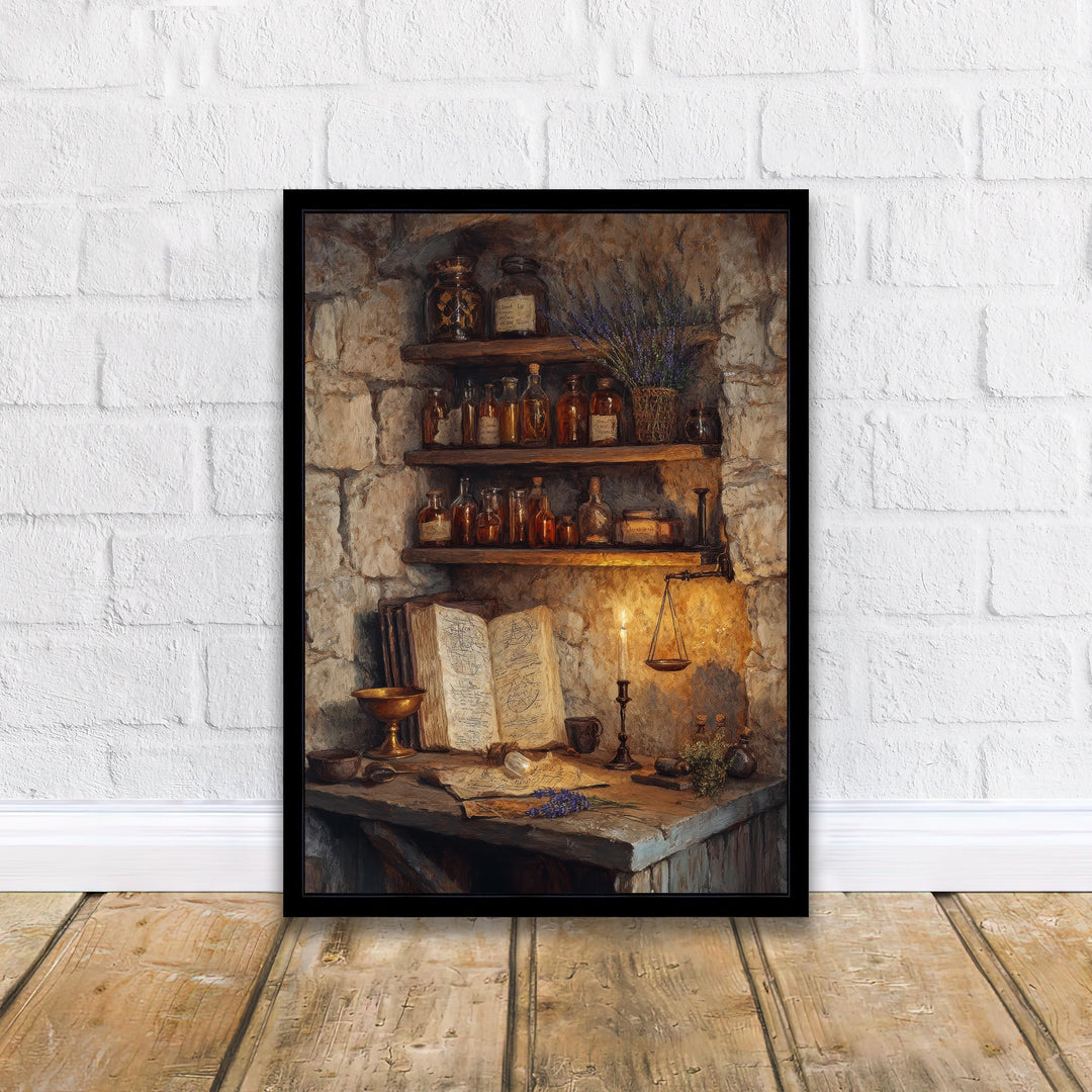 Candlelit Alchemy Poster Dark Academia Art Cottagecore Decor Vintage Still Life Illustration Rustic Gothic Wall Art Poster Print