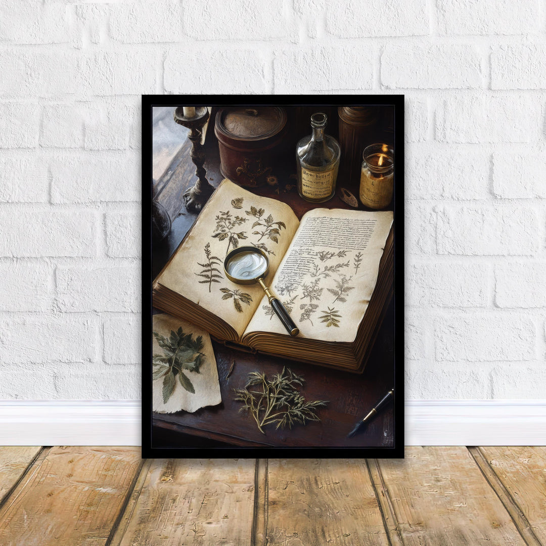 Herbarium Poster Dark Academia Art Cottagecore Decor Vintage Botanical Illustration Rustic Nature Wall Art Poster Print