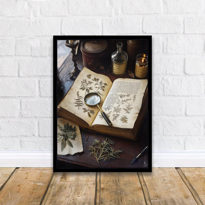 Herbarium Poster Dark Academia Art Cottagecore Decor Vintage Botanical Illustration Rustic Nature Wall Art Poster Print