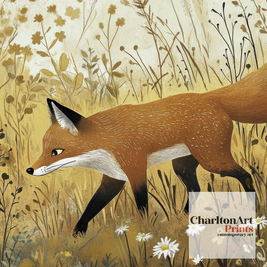 William Morris Fox In Grass Art Cottagecore Decor Arts And Crafts Wildlife Illustration Botanical Wall Art Vintage Nature Print