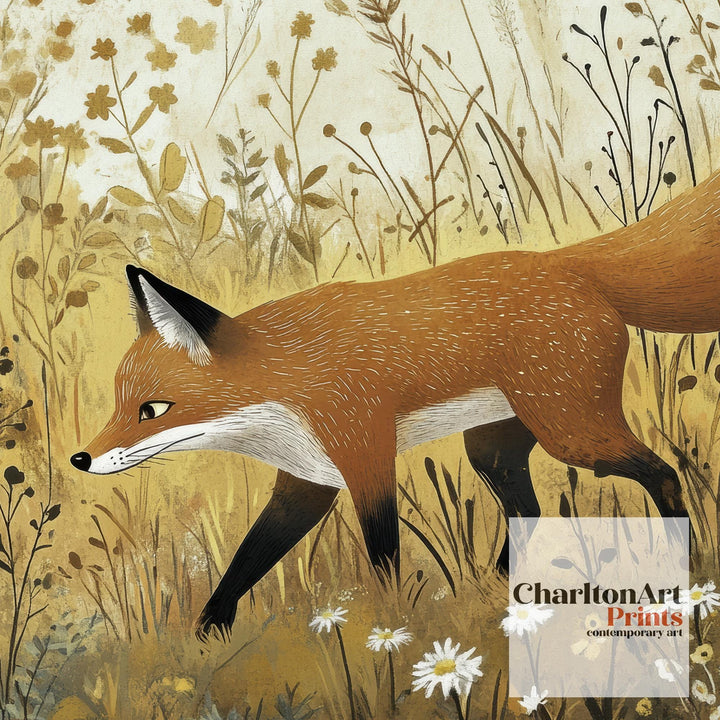 William Morris Fox In Grass Art Cottagecore Decor Arts And Crafts Wildlife Illustration Botanical Wall Art Vintage Nature Print