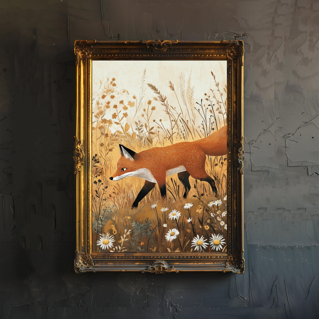 William Morris Fox In Grass Art Cottagecore Decor Arts And Crafts Wildlife Illustration Botanical Wall Art Vintage Nature Print