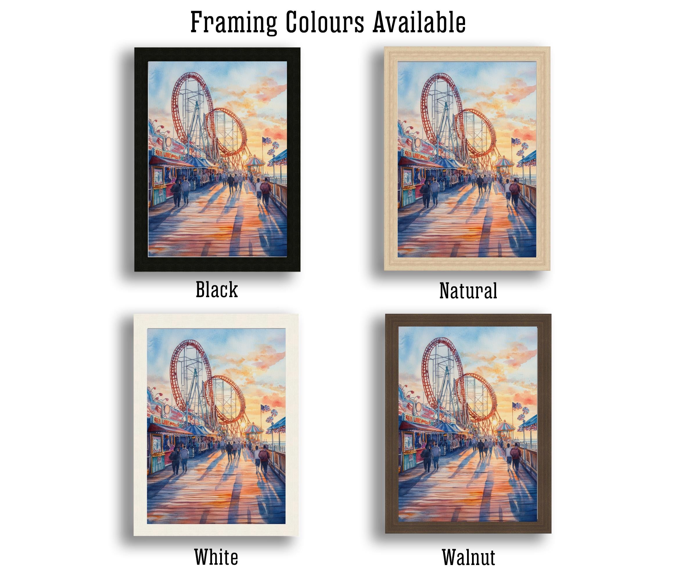 Cedar Point Ohio Watercolor Painting Poster USA Wall Art Coastal Landscape Print Gift for American Lovers and Fans of Scenic Great Lakes