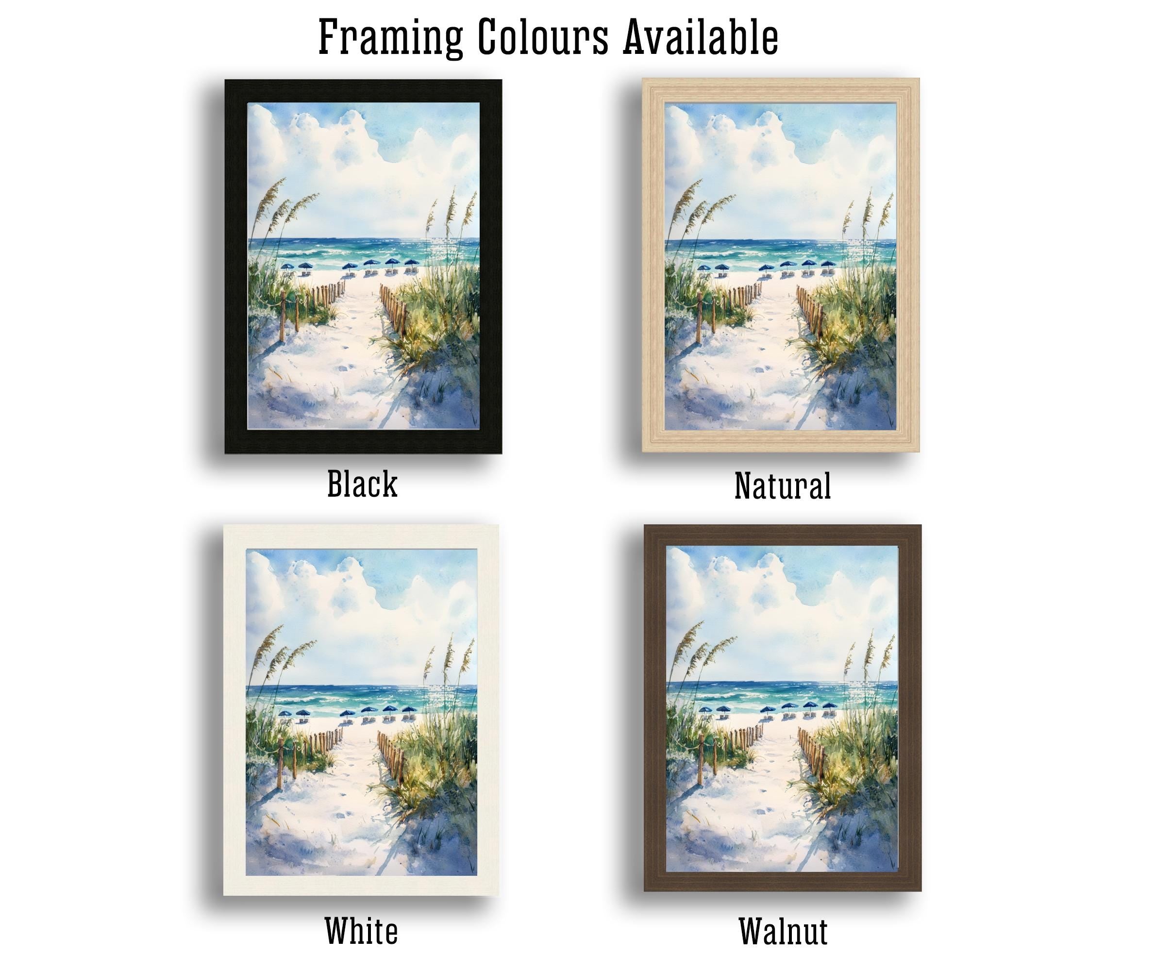 Destin Beach Florida Watercolor Painting Poster USA Wall Art Coastal Landscape Print Gift for American Lovers and Fans of Scenic Gulf Coast