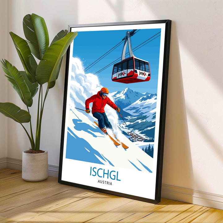 Ischgl Ski Resort Poster Print Austria Wall Art Mountain Landscape Gift for Europe Travel Lovers and Fans of Scenic Austrian Alps Winter