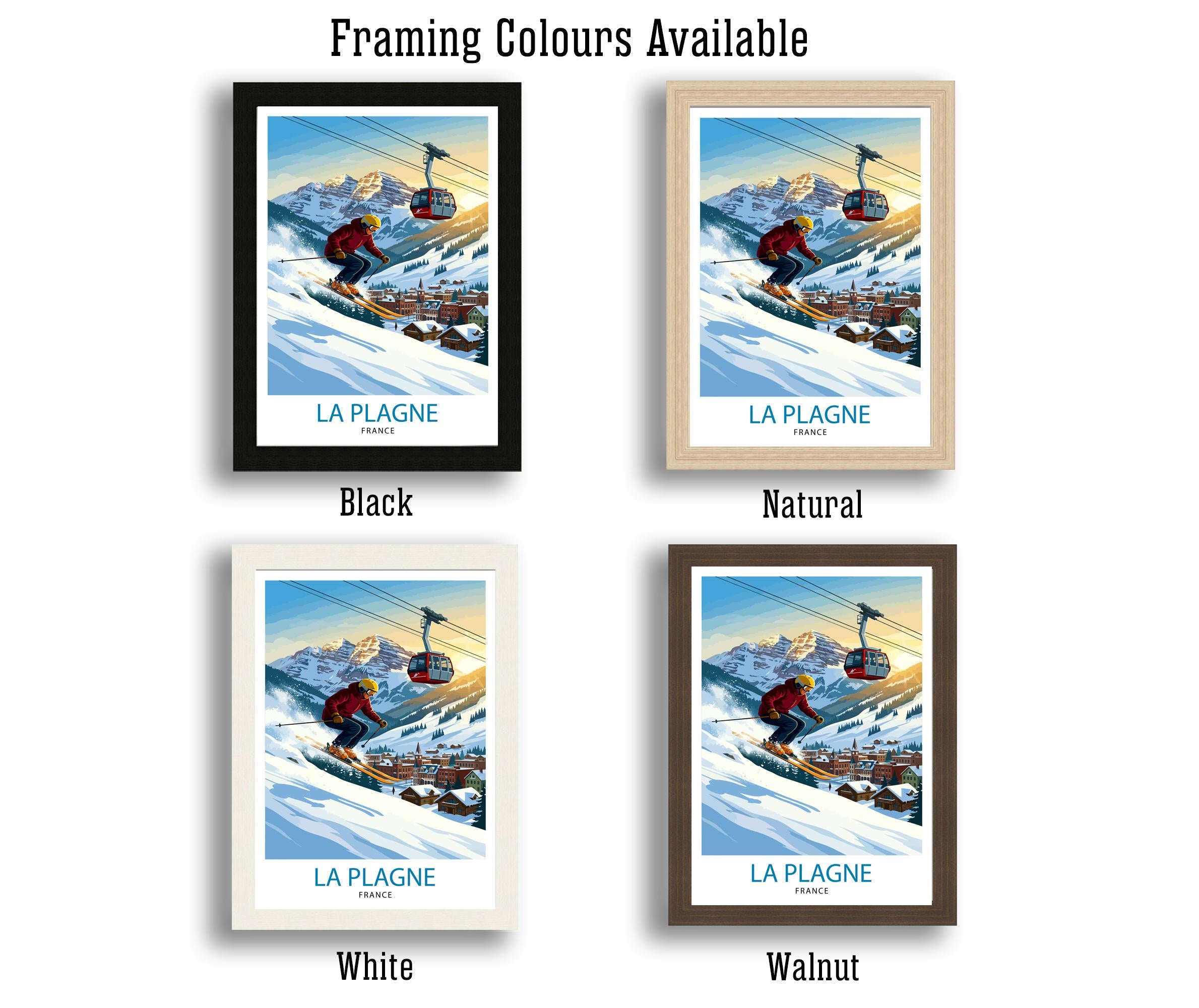La Plagne Ski Resort Poster: French Alps Travel Art