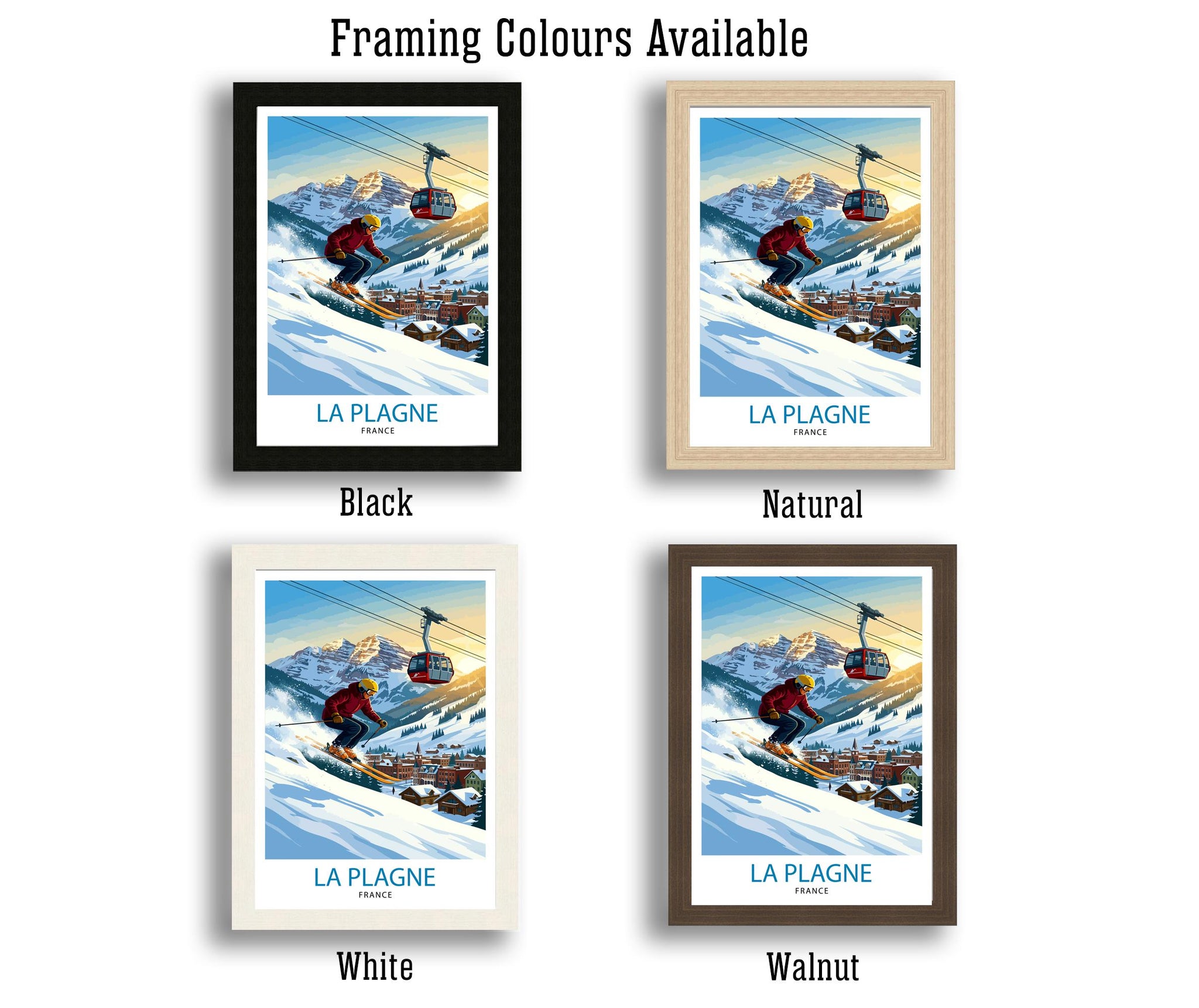 La Plagne Ski Resort Poster: French Alps Travel Art