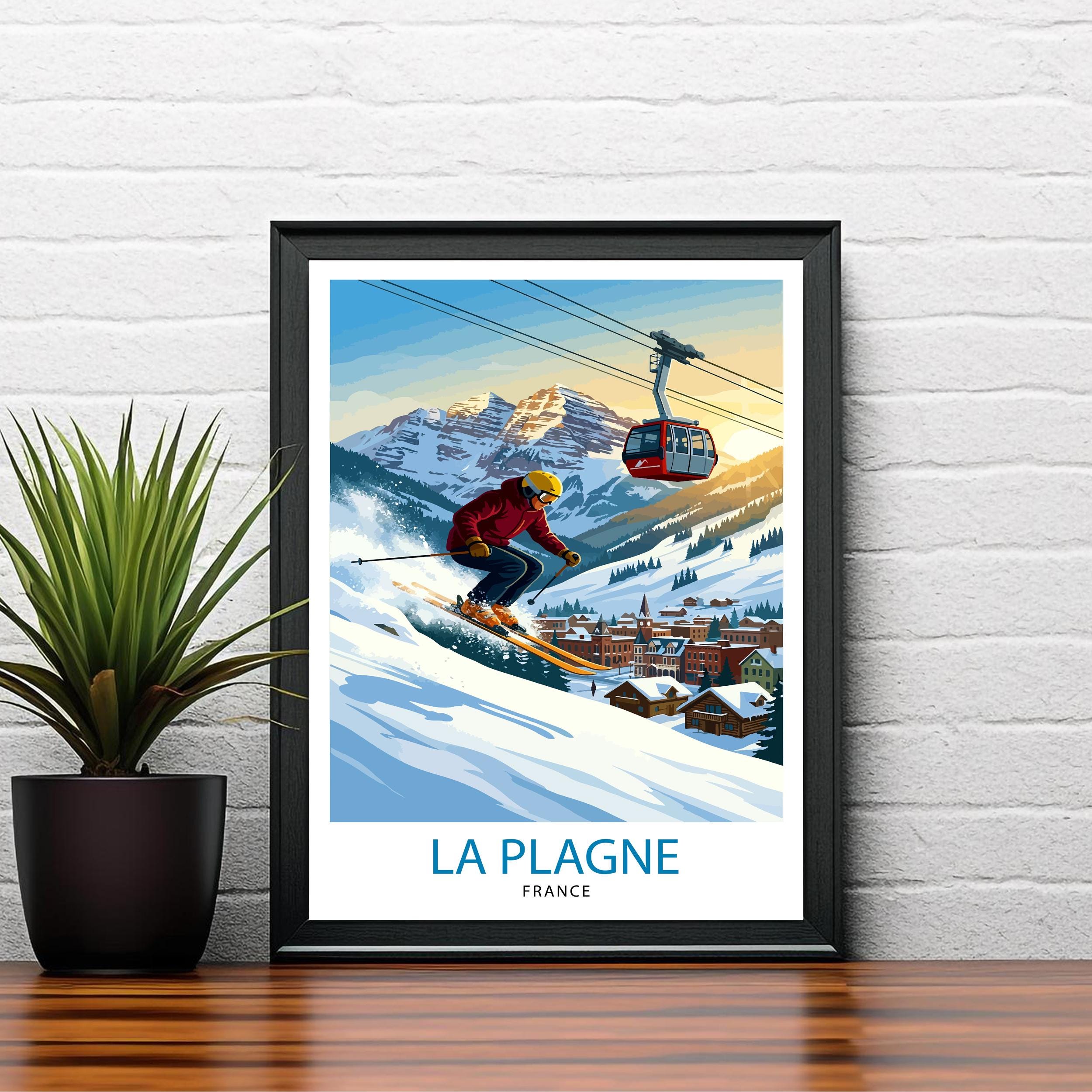 La Plagne Ski Resort Poster: French Alps Travel Art