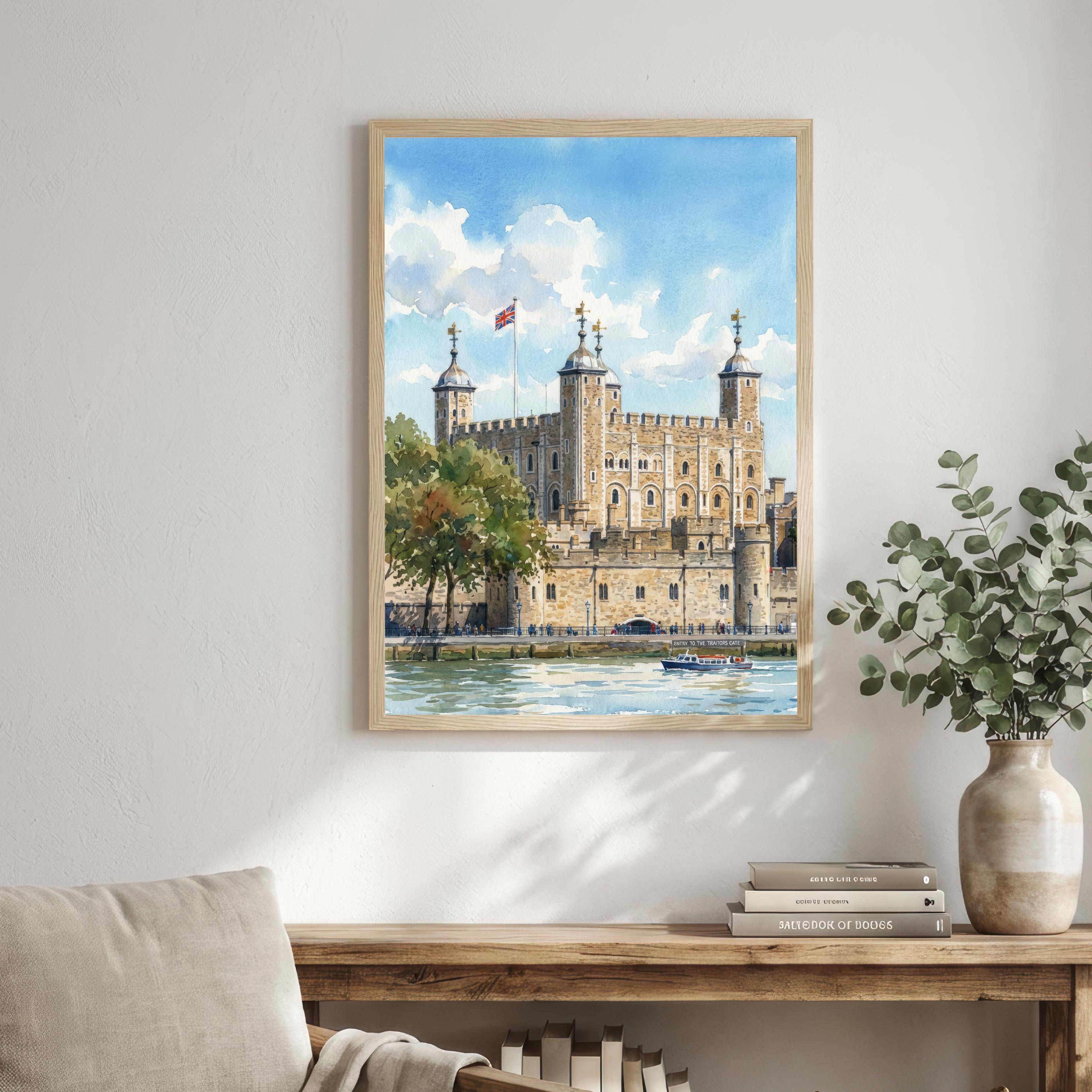 Tower of London Print: England Watercolor Art, UK Travel Gift