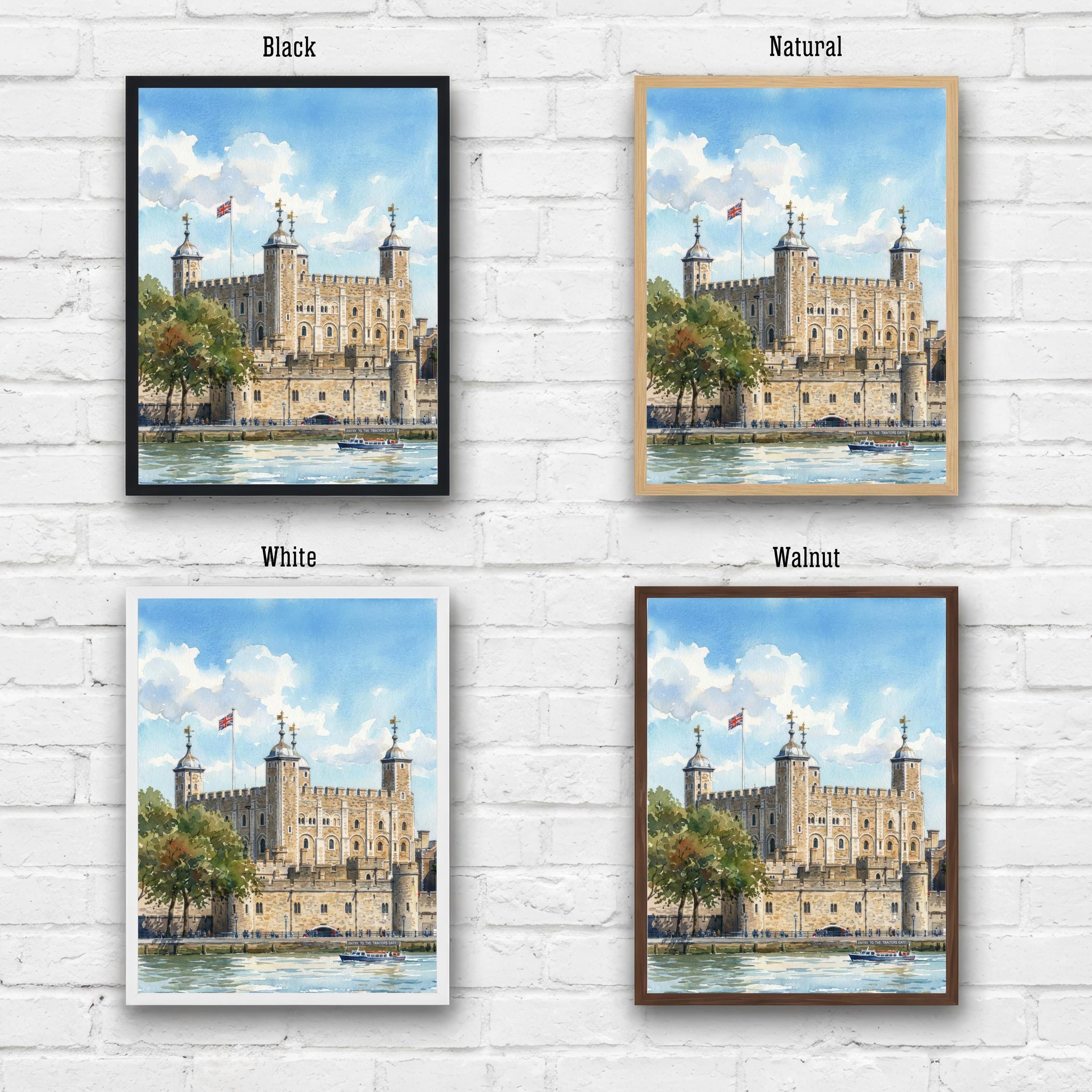 Tower of London Print: England Watercolor Art, UK Travel Gift