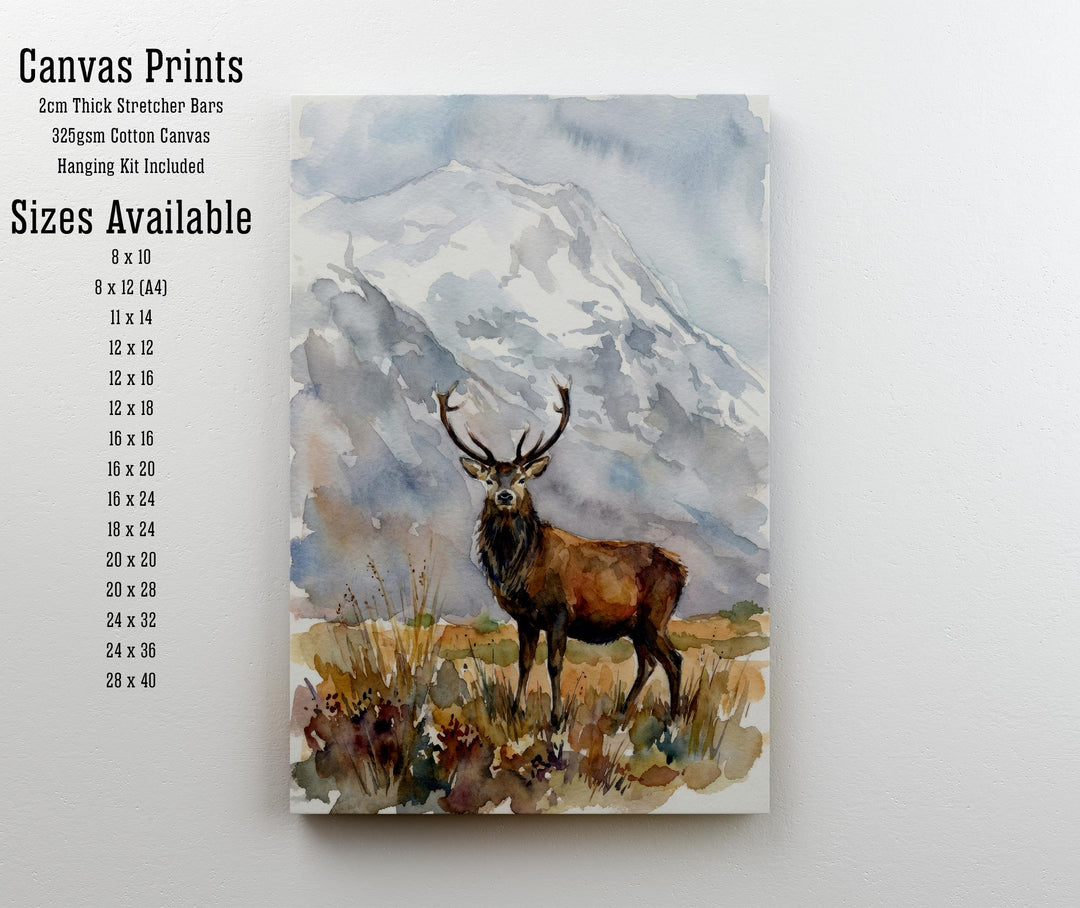 Glencoe Watercolour Painting Poster Scotland Wall Art Mountain Landscape Print Gift for UK Travel Lovers and Fans of Scenic Scottish