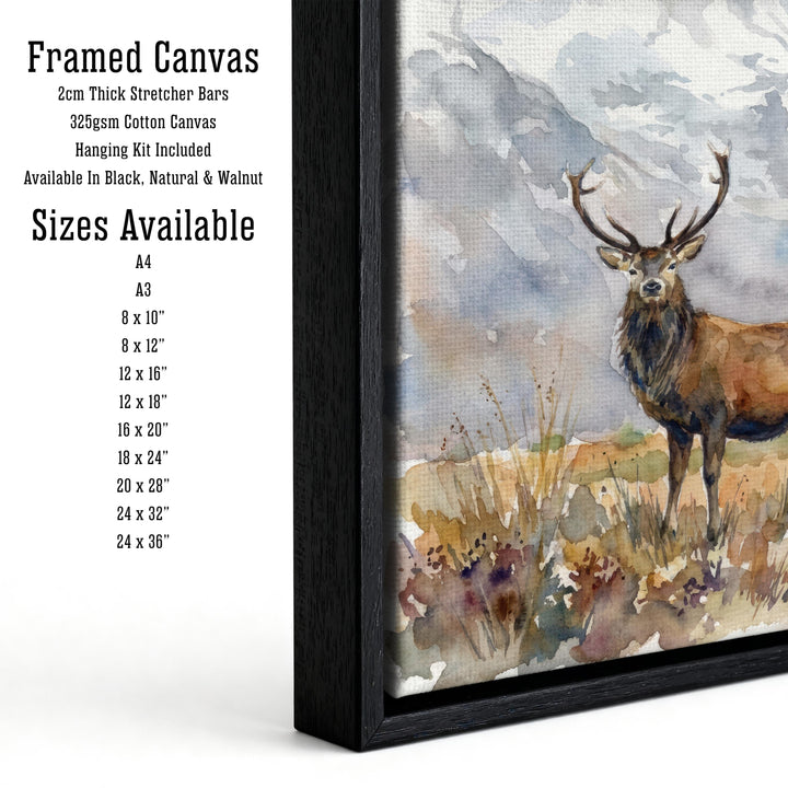 Glencoe Watercolour Painting Poster Scotland Wall Art Mountain Landscape Print Gift for UK Travel Lovers and Fans of Scenic Scottish