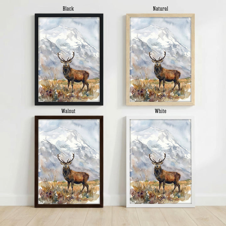 Glencoe Watercolour Painting Poster Scotland Wall Art Mountain Landscape Print Gift for UK Travel Lovers and Fans of Scenic Scottish