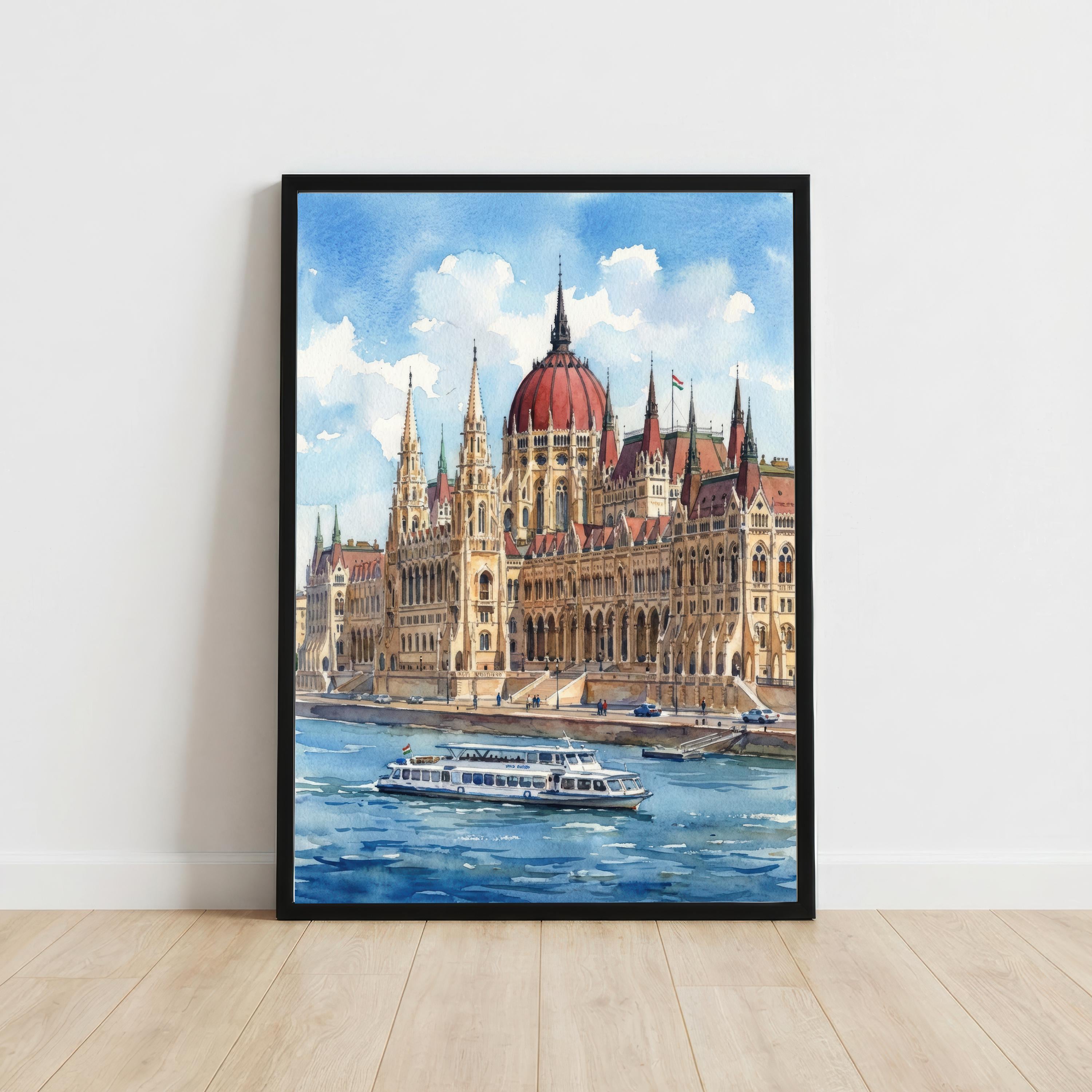 Budapest Print: Watercolor Cityscape, Hungary Travel Art
