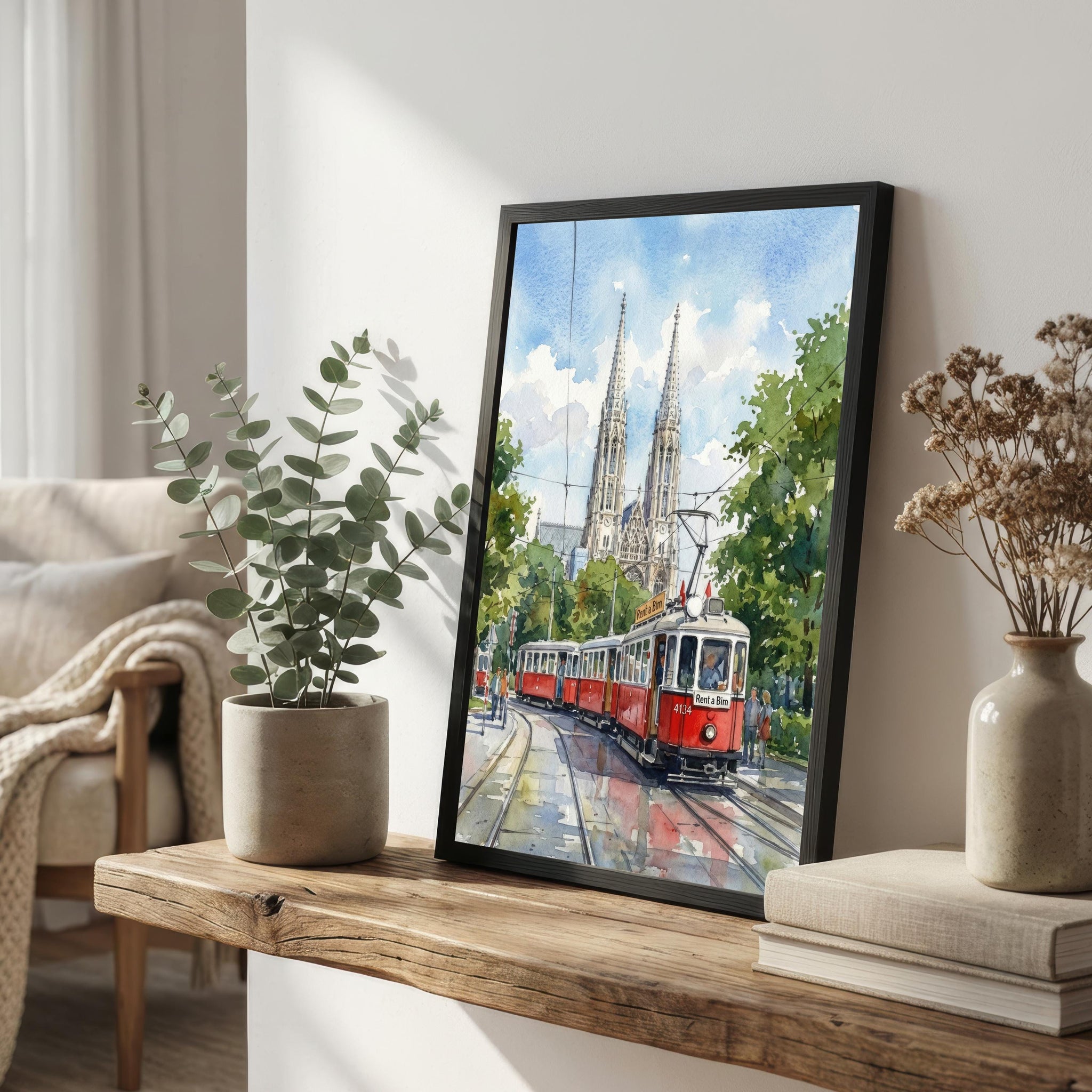 Vienna Austria Watercolor Print: Cityscape, European Travel Art