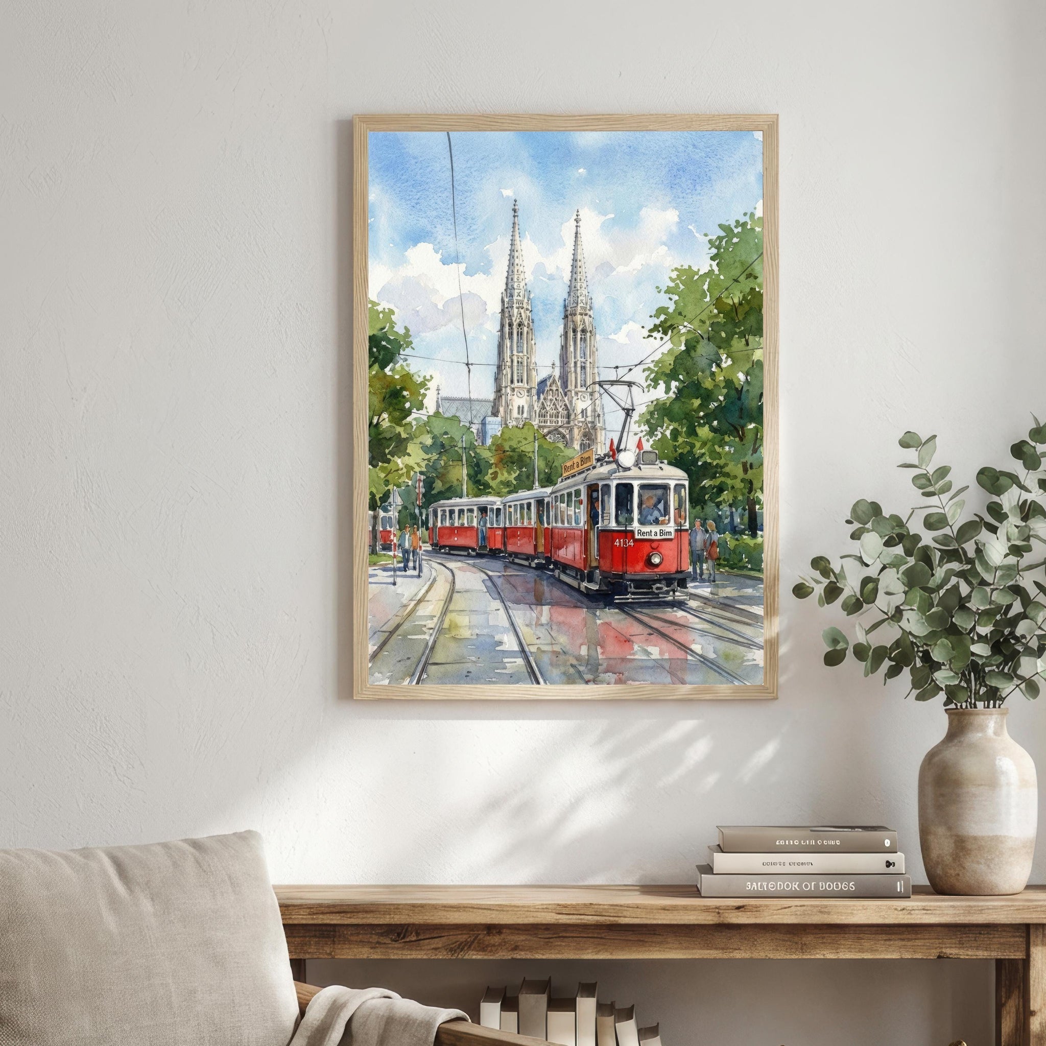 Vienna Austria Watercolor Print: Cityscape, European Travel Art