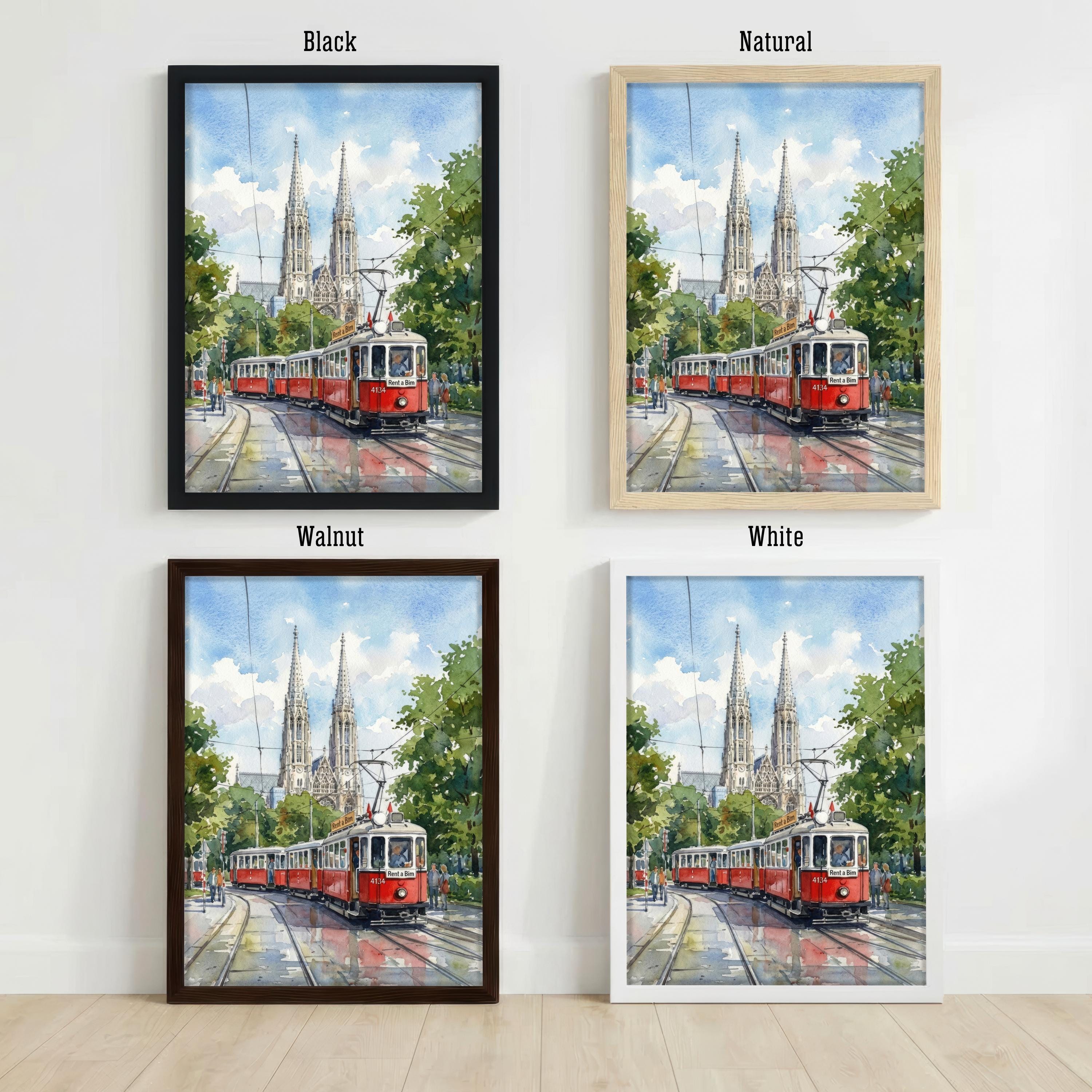 Vienna Austria Watercolor Print: Cityscape, European Travel Art