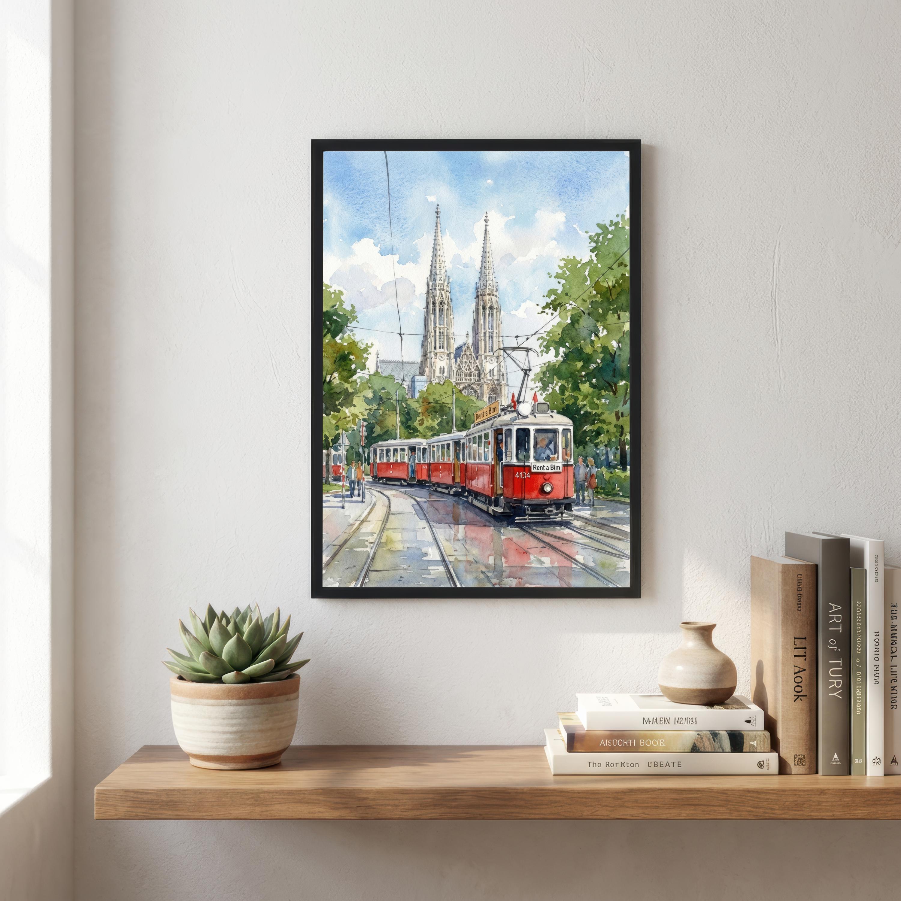 Vienna Austria Watercolor Print: Cityscape, European Travel Art
