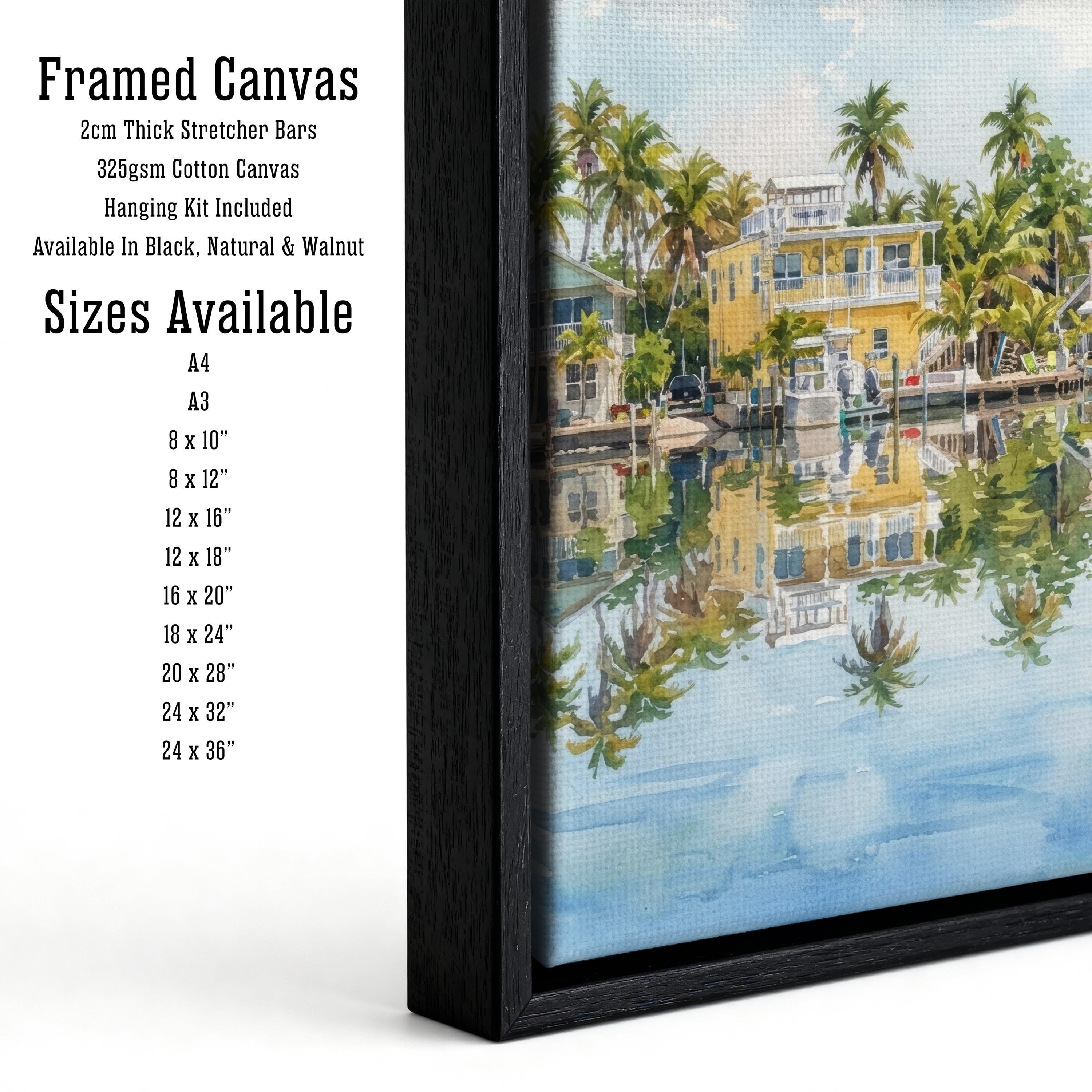 Key West Watercolor Print: Coastal Florida Art, Tropical Landscape