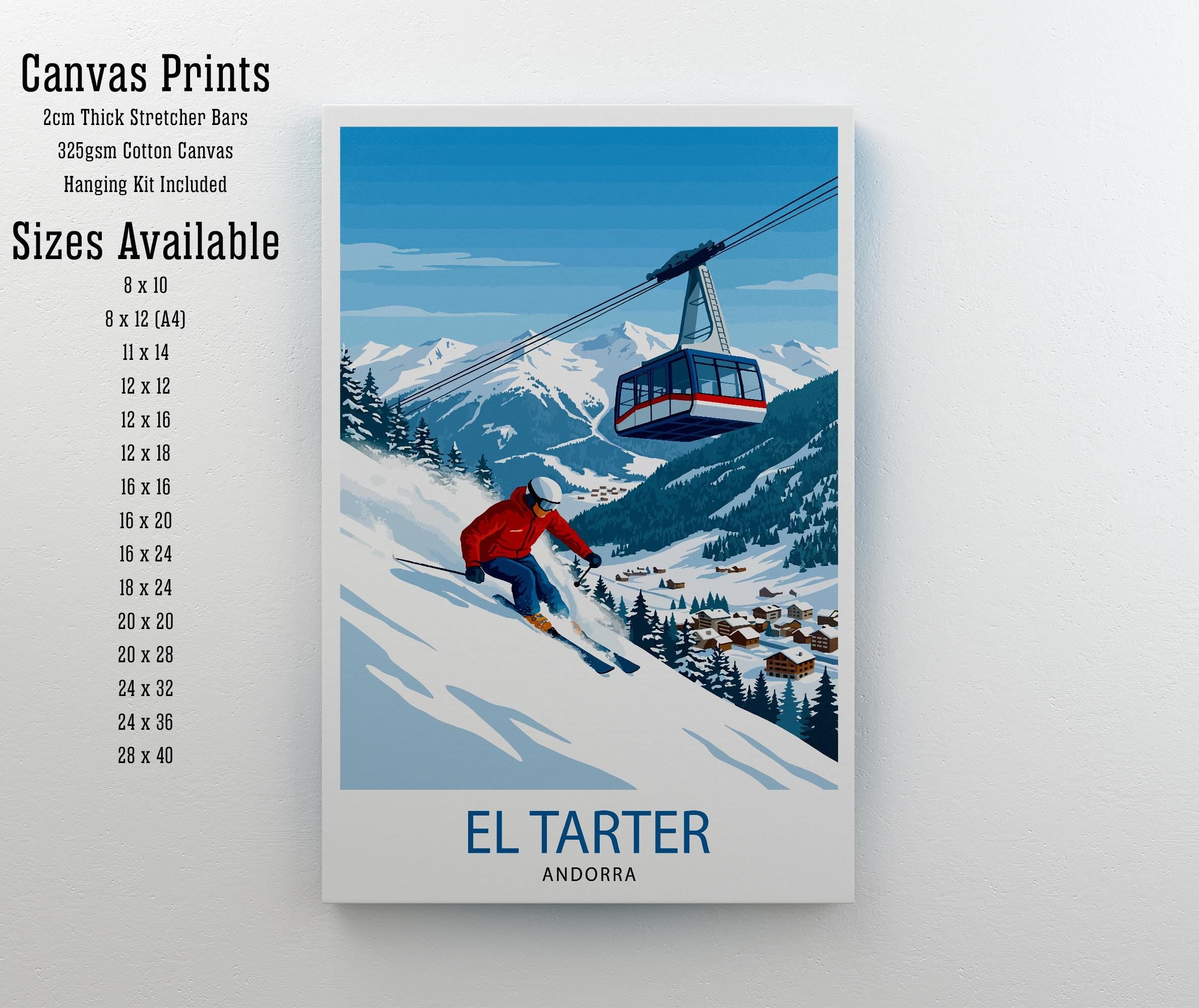 El Tarter Andorra Ski Poster: Pyrenees Mountain Resort Art Print