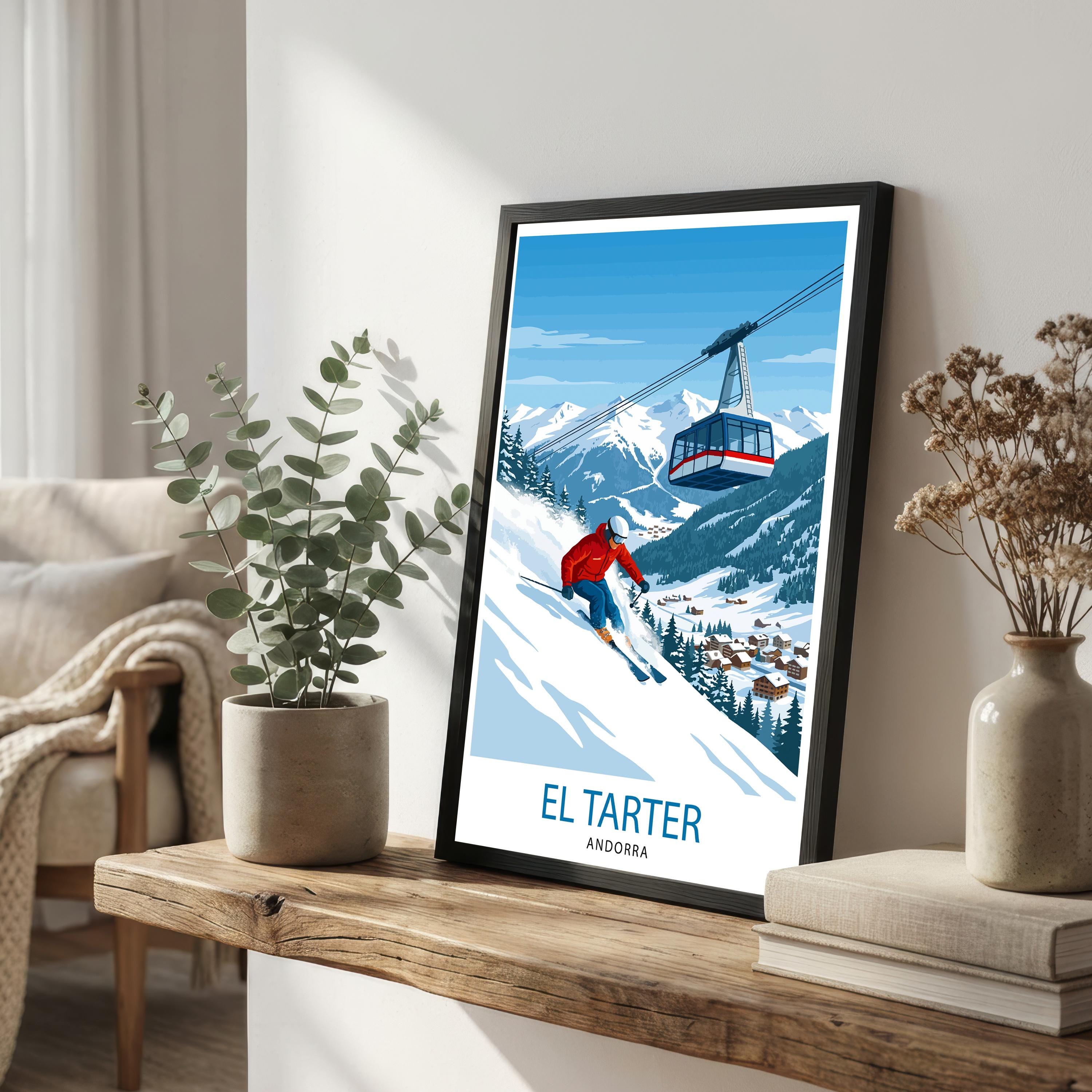 El Tarter Andorra Ski Poster: Pyrenees Mountain Resort Art Print