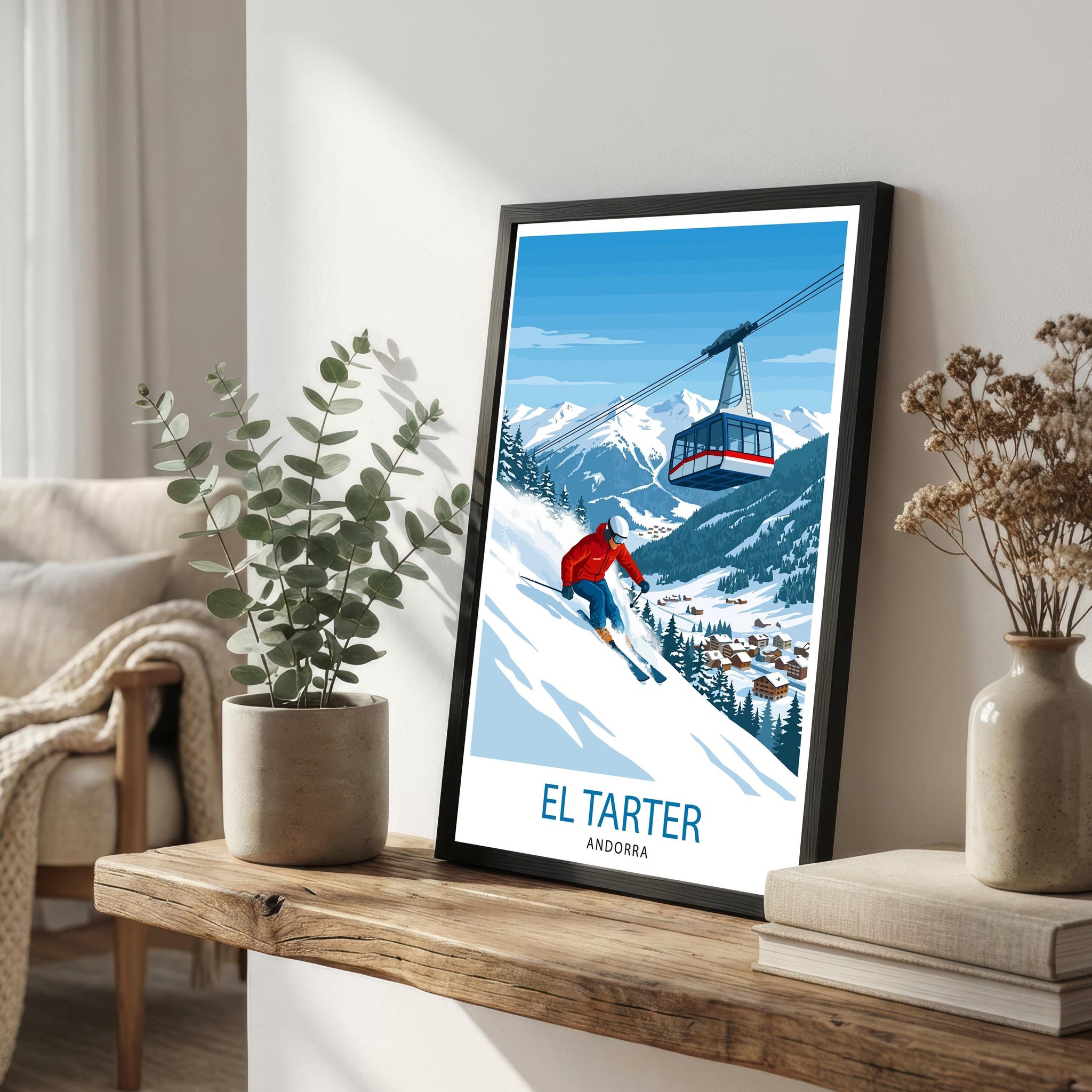 El Tarter Andorra Ski Poster: Pyrenees Mountain Resort Art Print