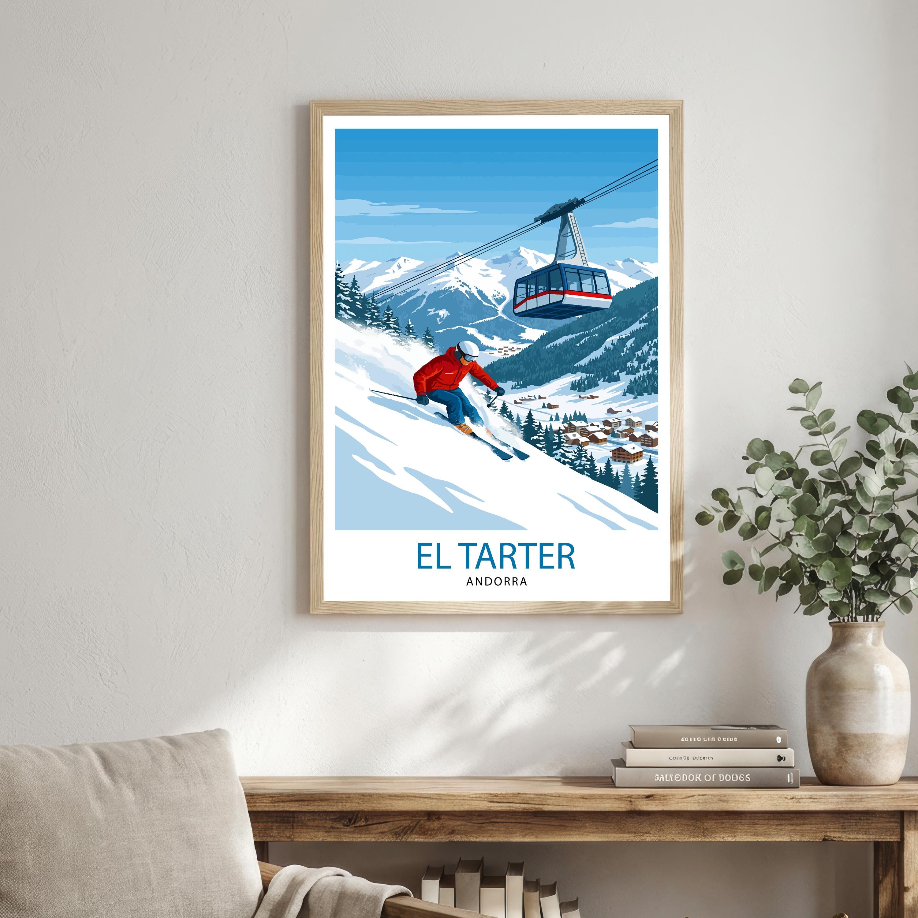 El Tarter Andorra Ski Poster: Pyrenees Mountain Resort Art Print