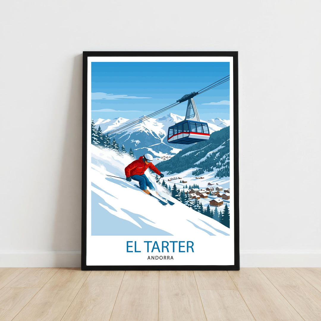 El Tarter Andorra Ski Poster: Pyrenees Mountain Resort Art Print