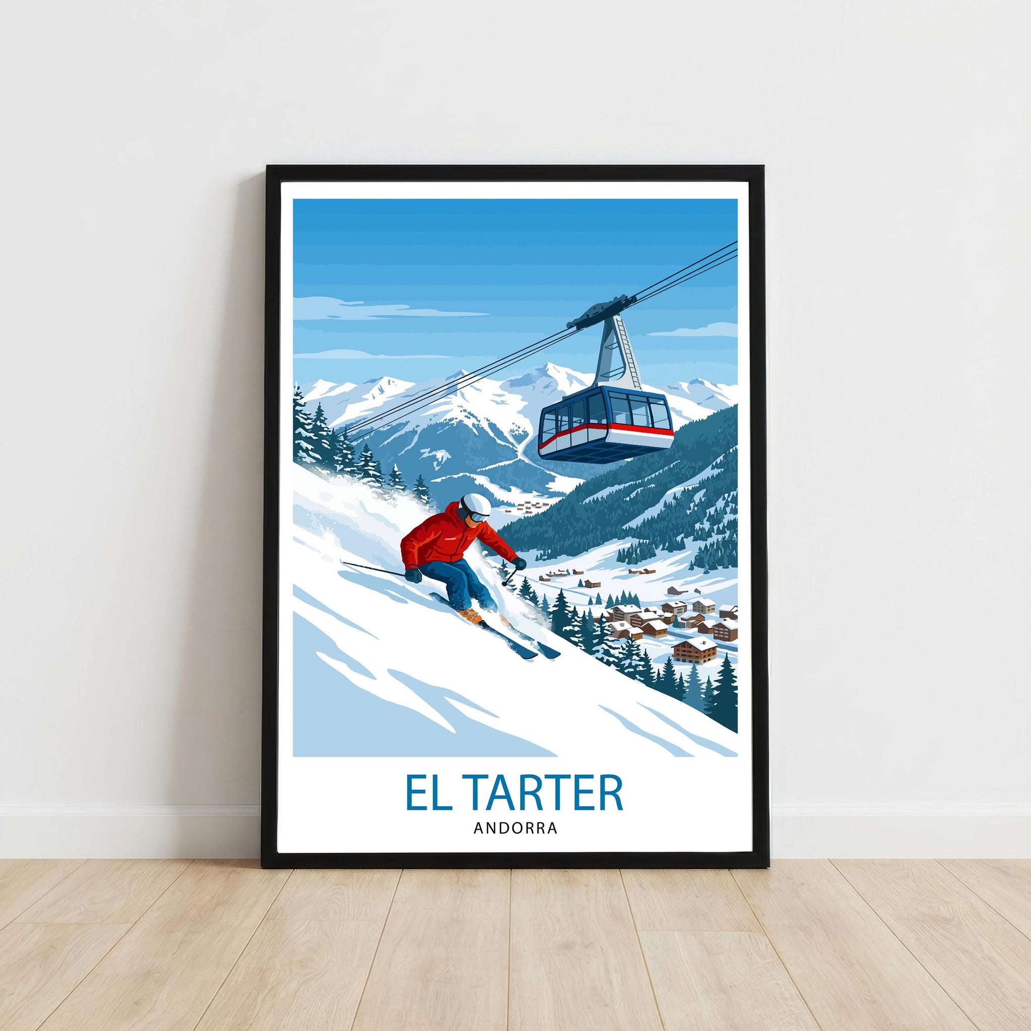 El Tarter Andorra Ski Poster: Pyrenees Mountain Resort Art Print