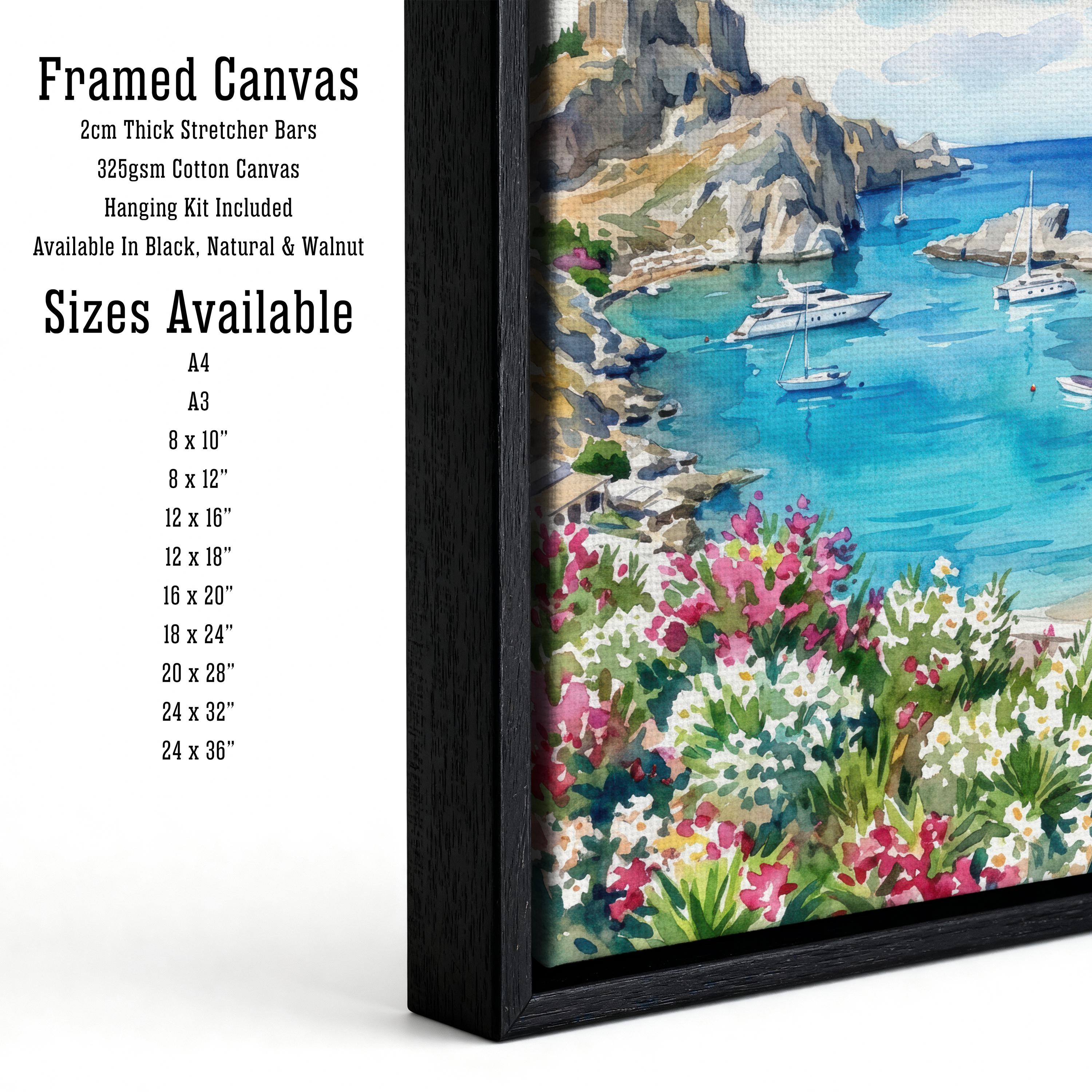 Algarve Watercolour Painting Poster Portugal Wall Art Coastal Landscape Print Gift for Europe Travel Lovers and Fans of Scenic Southern